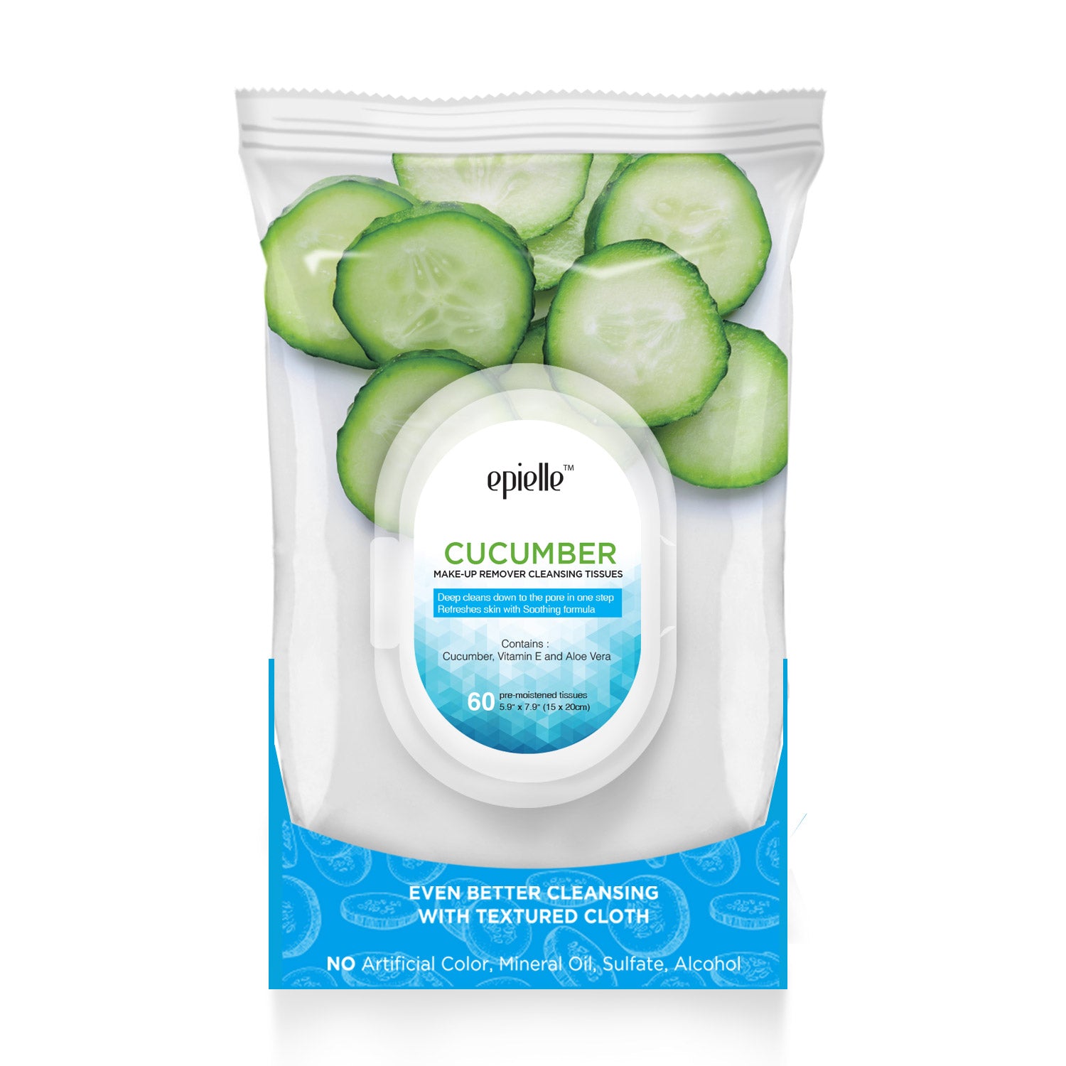 Cucumber Make-Up Remover Cleansing Wipes | 60ct