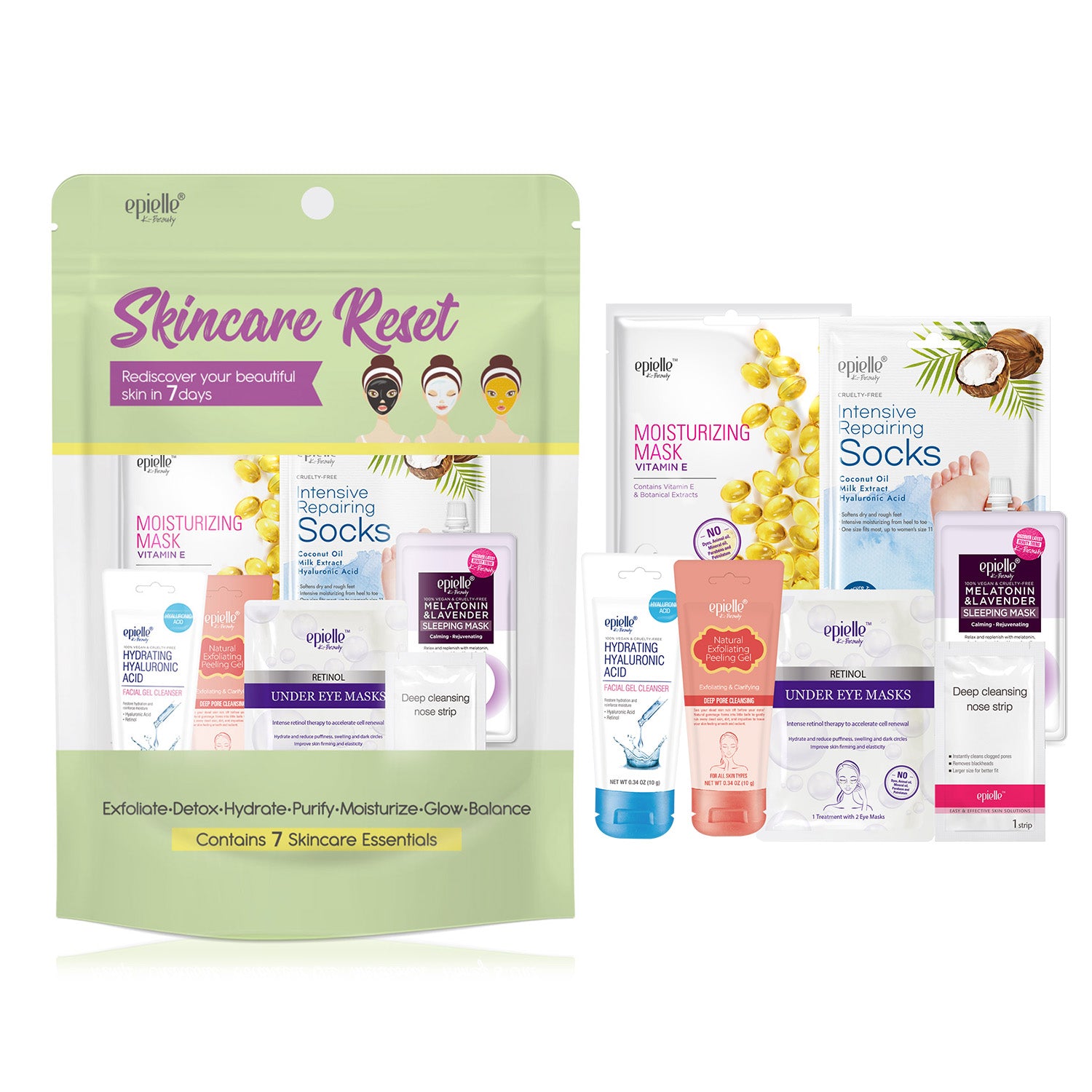 Skincare Reset Kit | Contains 7pcs