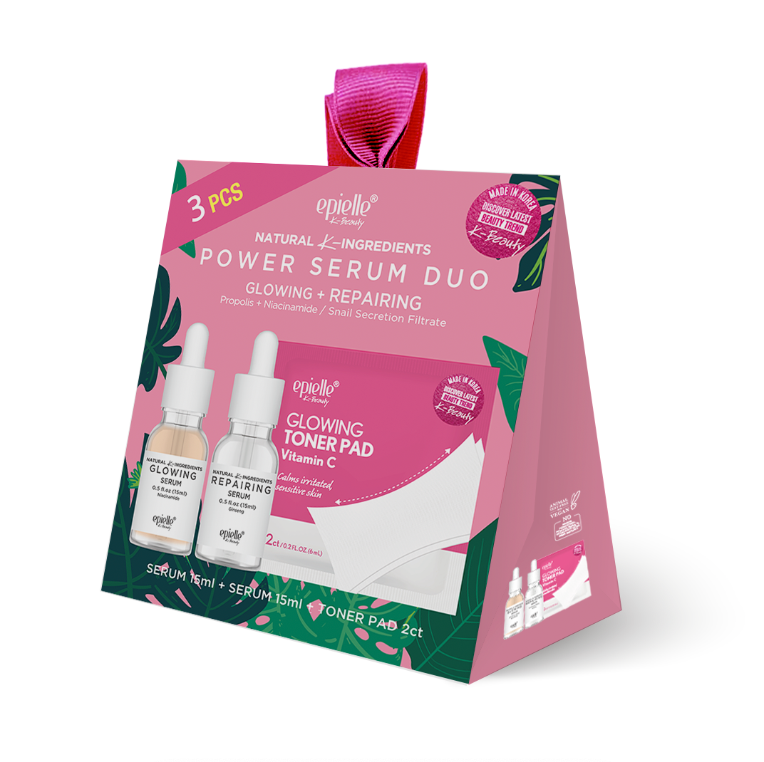 Power Serum Duo Tote | 3pc Set | Glowing + Repairing – epielle®