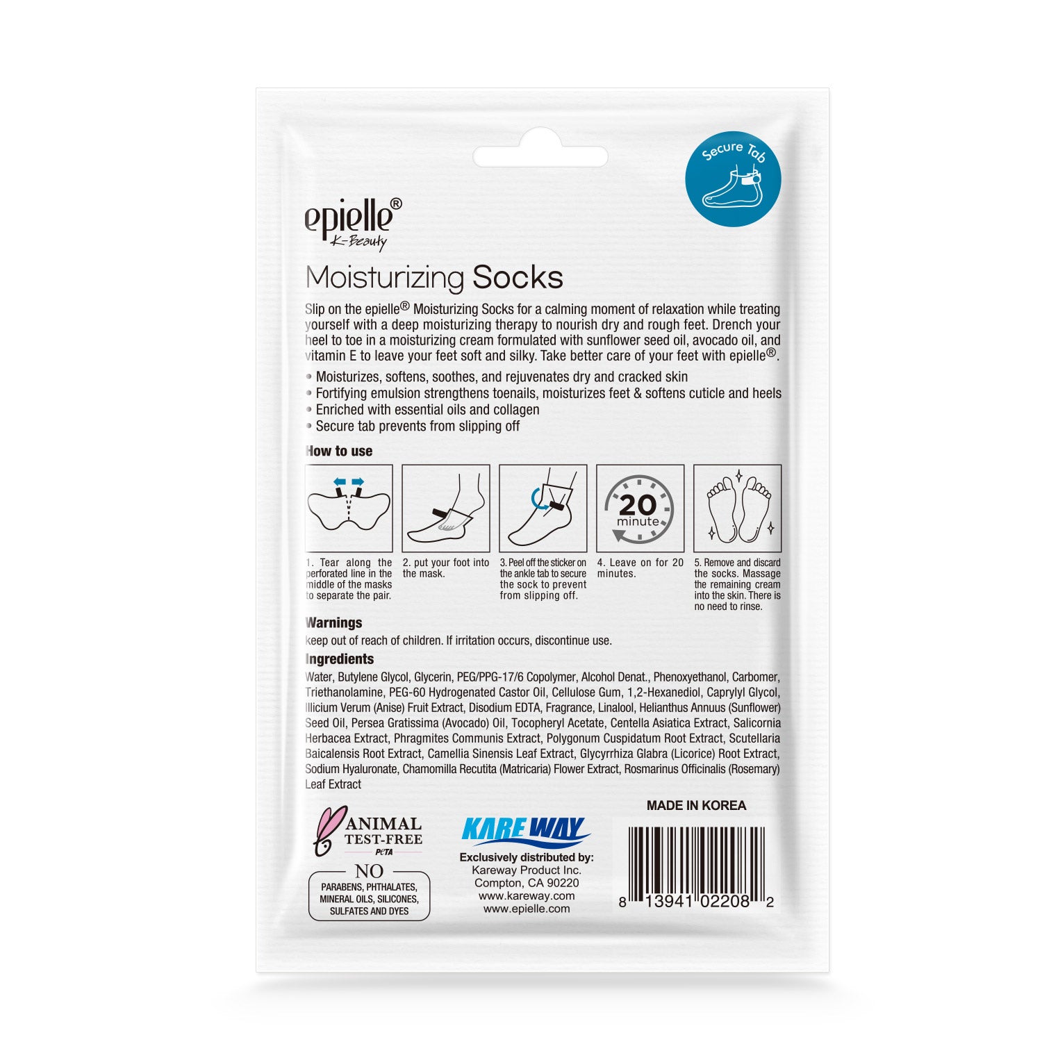 Moisturizing Socks Mask | Contains Sunflower Extract, Avocado Oil, and Vitamin E
