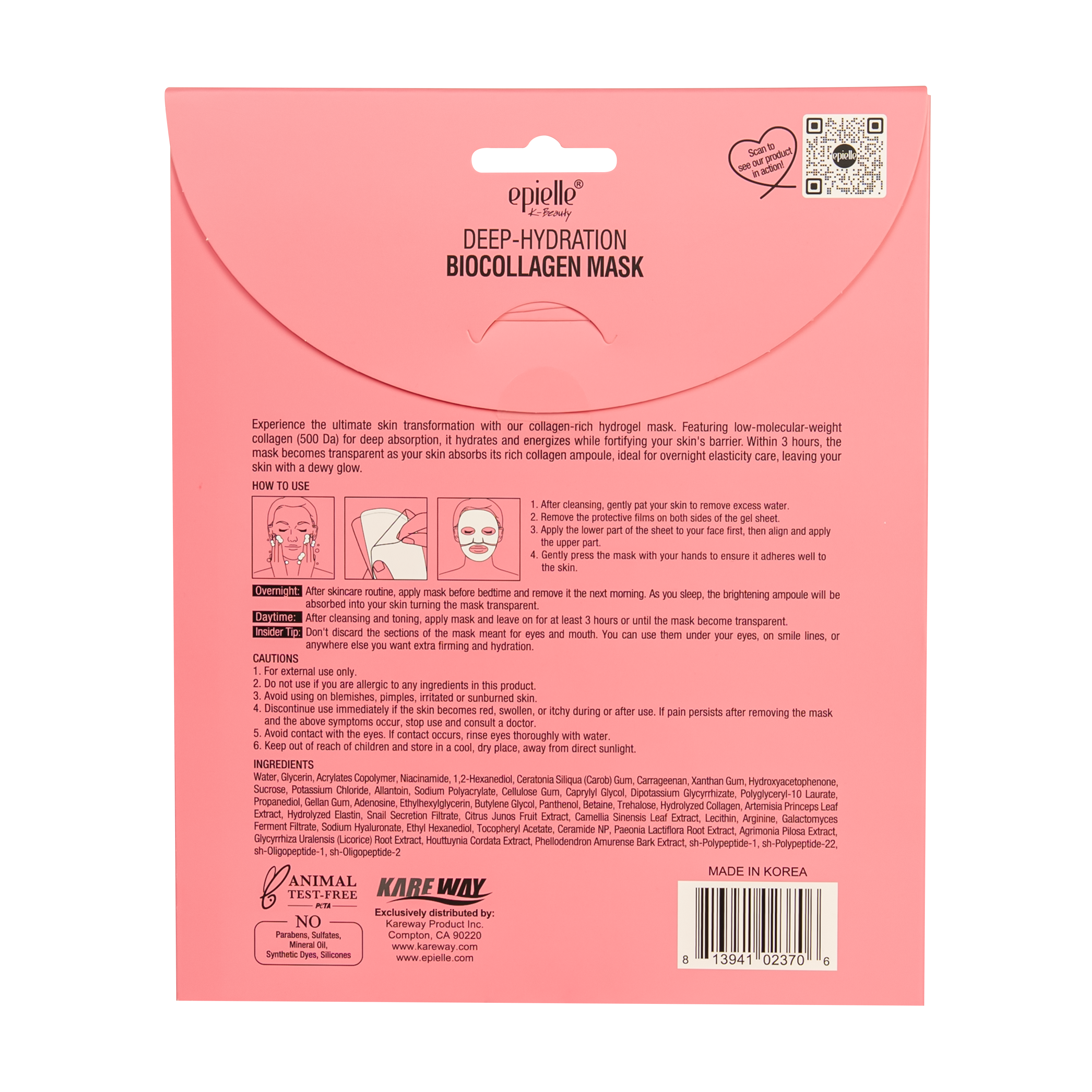 Deep Hydration Biocollagen Mask | Overnight Hydrogel Mask | 3pk