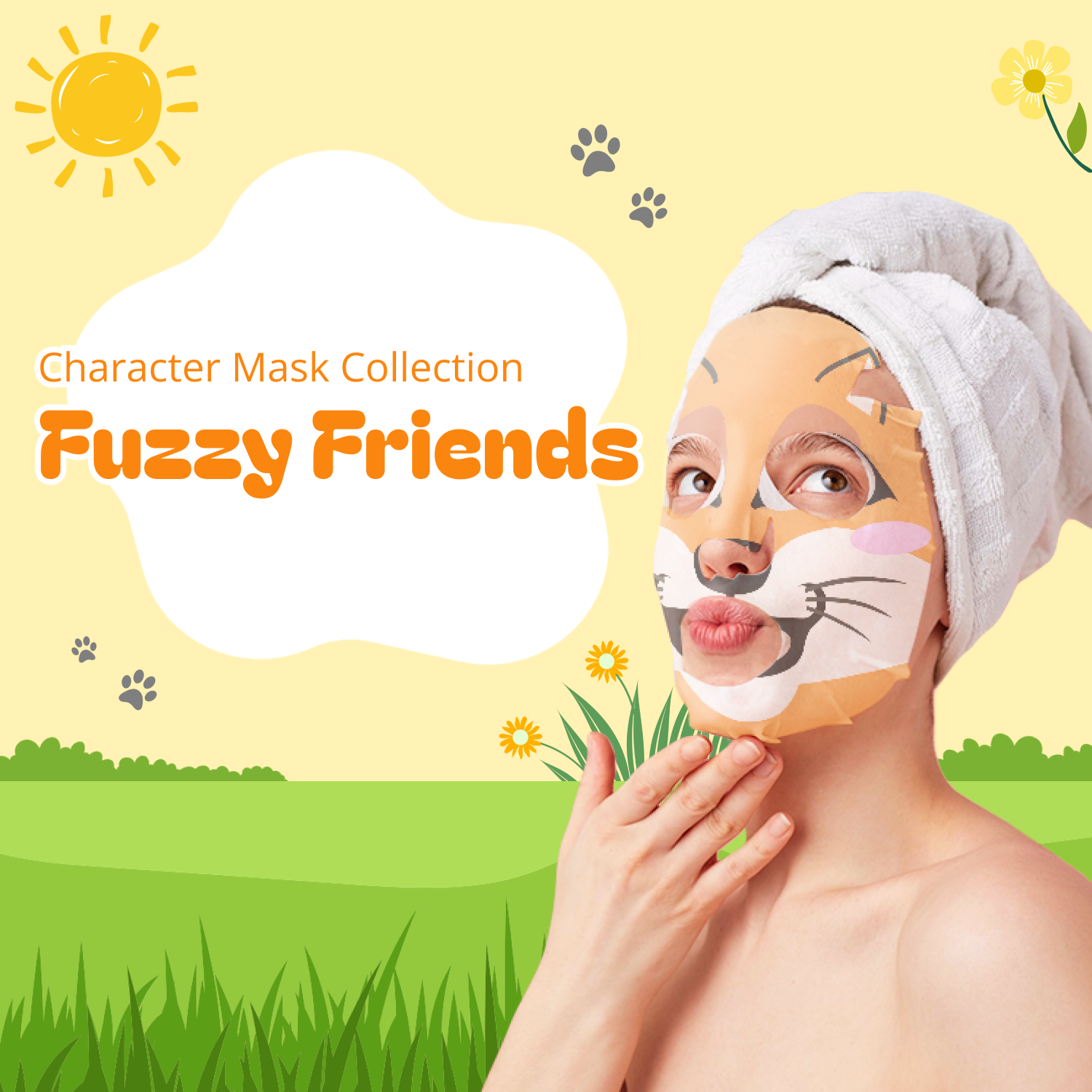 Fox Face Sheet Mask for Easter Basket Ideas, Easter gifts for Kids
