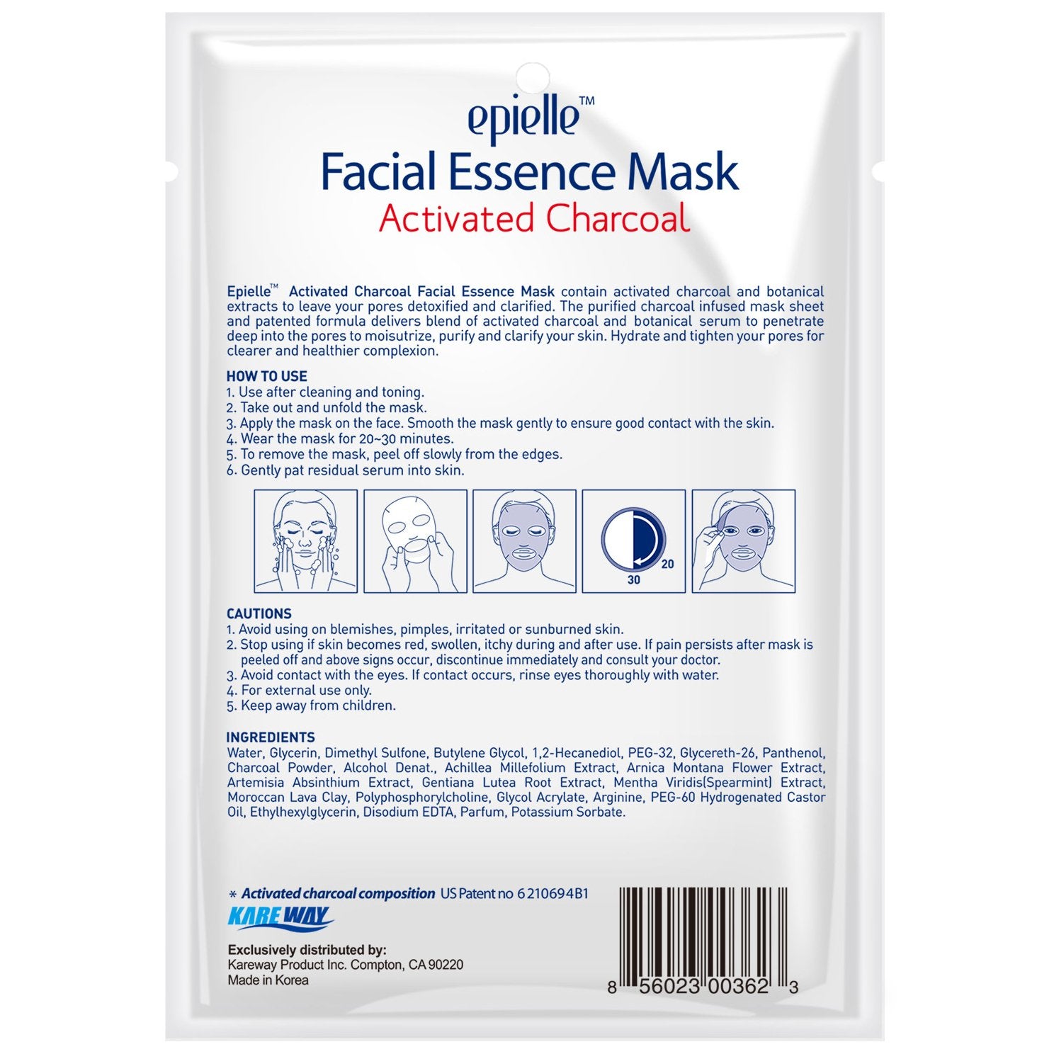 Charcoal Facial Essence Mask | 3ct