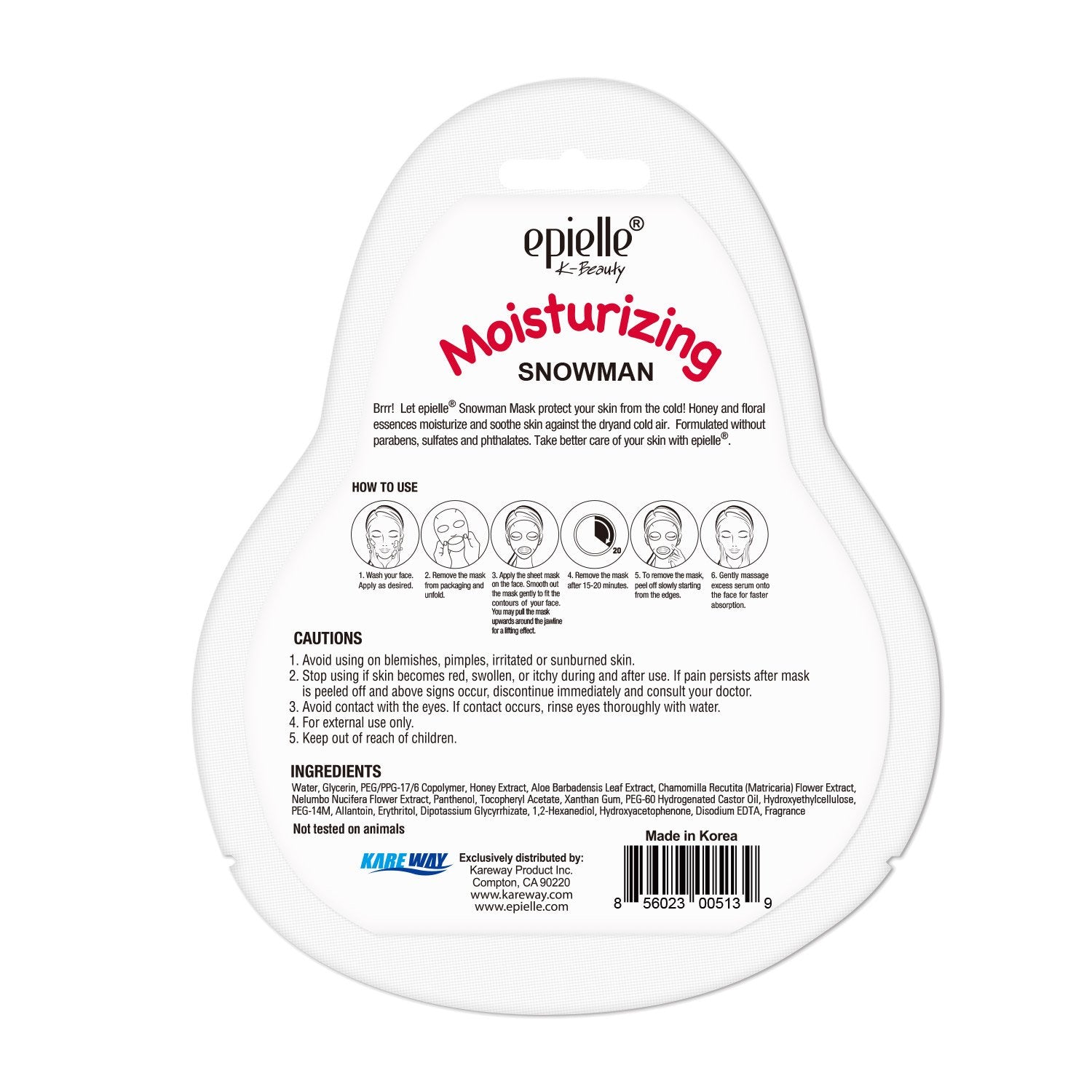 Snowman Character Sheet Mask | Moisturizing + Soothing