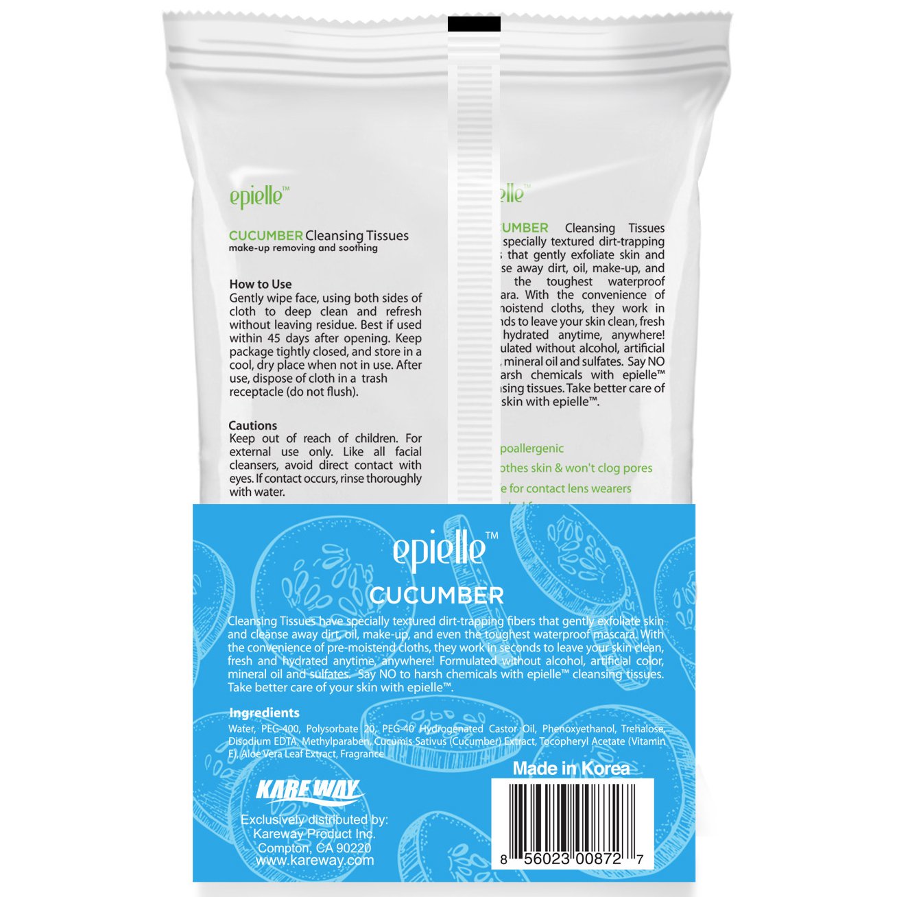 Cucumber Make-Up Remover Cleansing Wipes | 60ct