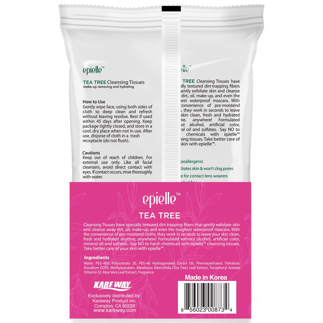 Tea Tree Make-Up Remover Cleansing Wipes | 60ct