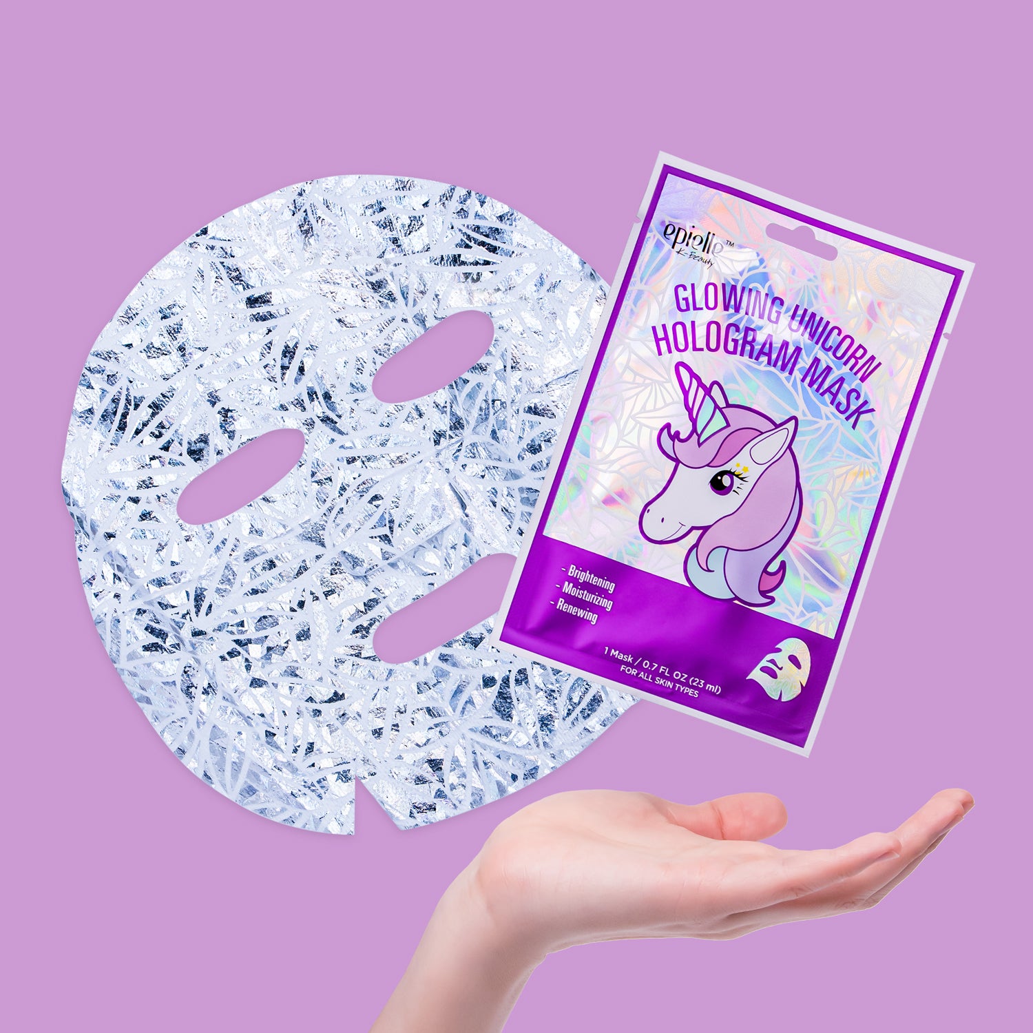 epielle glowing unicorn hologram mask