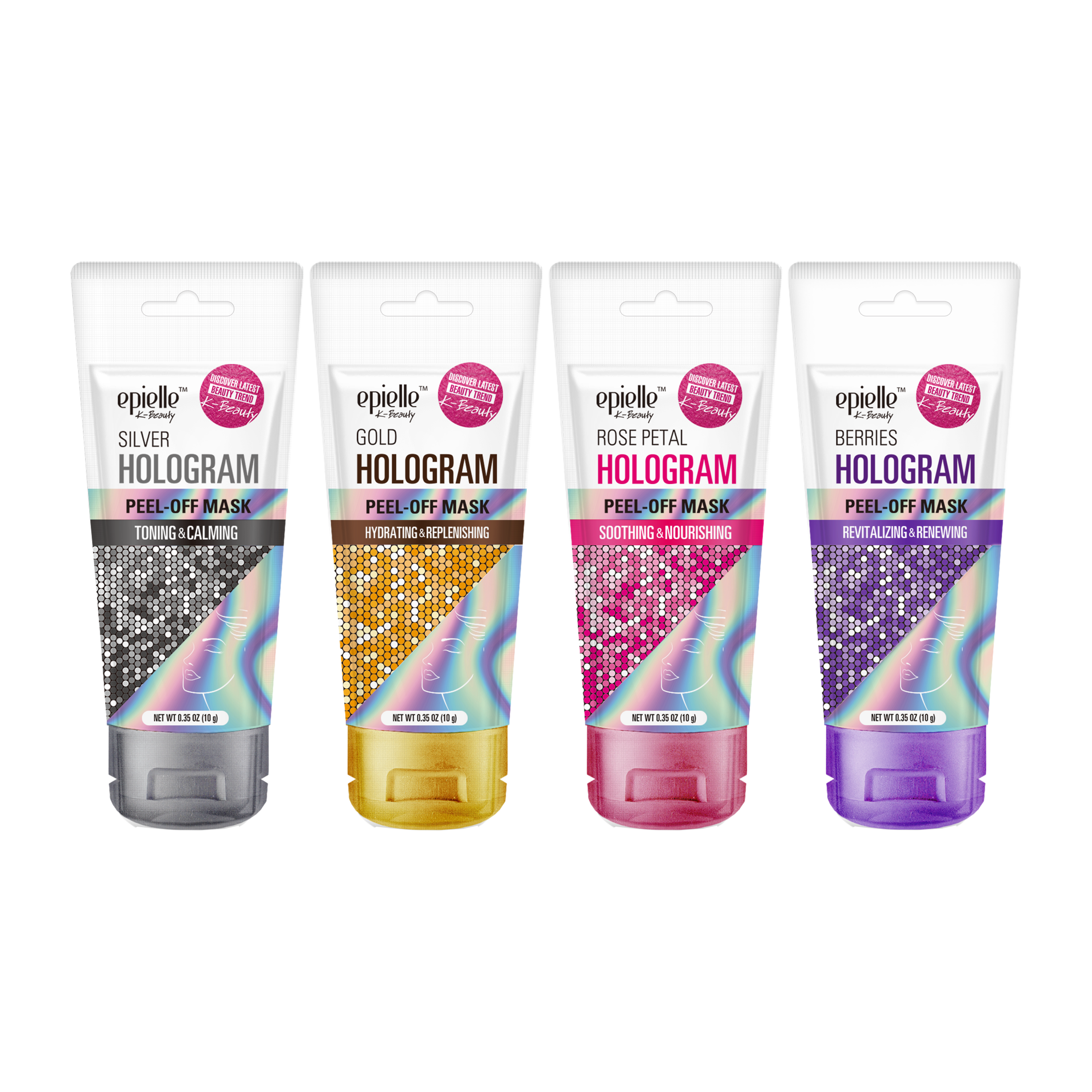 Assorted Hologram Peel-off Masks | 4pk