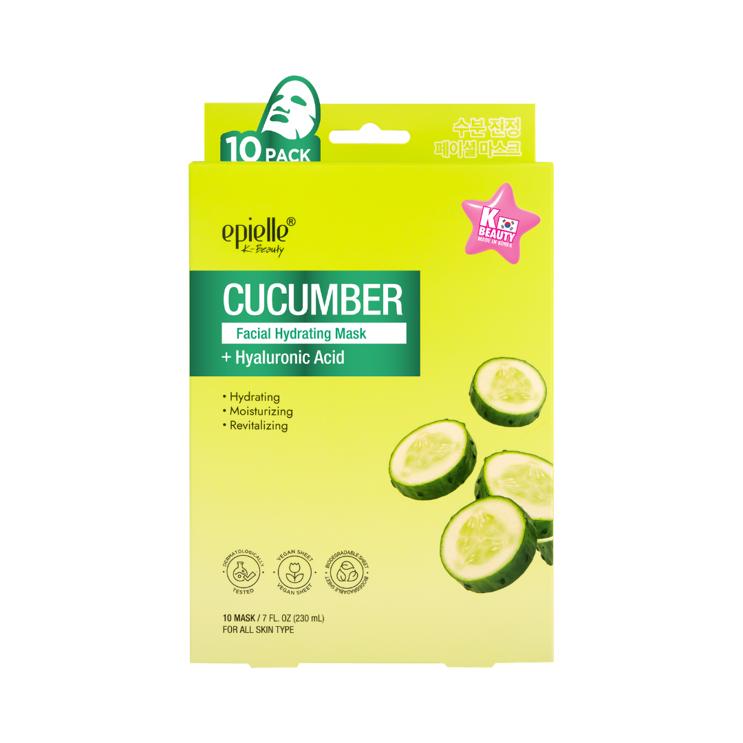Cucumber Facial Hydrating Mask + Hyaluronic Acid | 10 Count