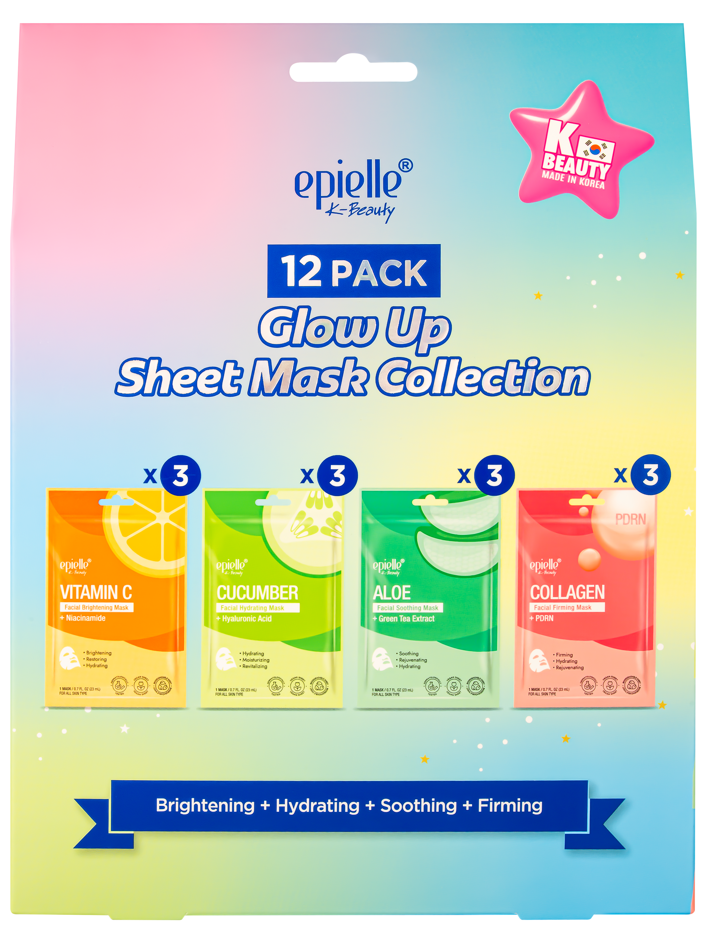 Glow Up Sheet Mask Collection, 12 Pack