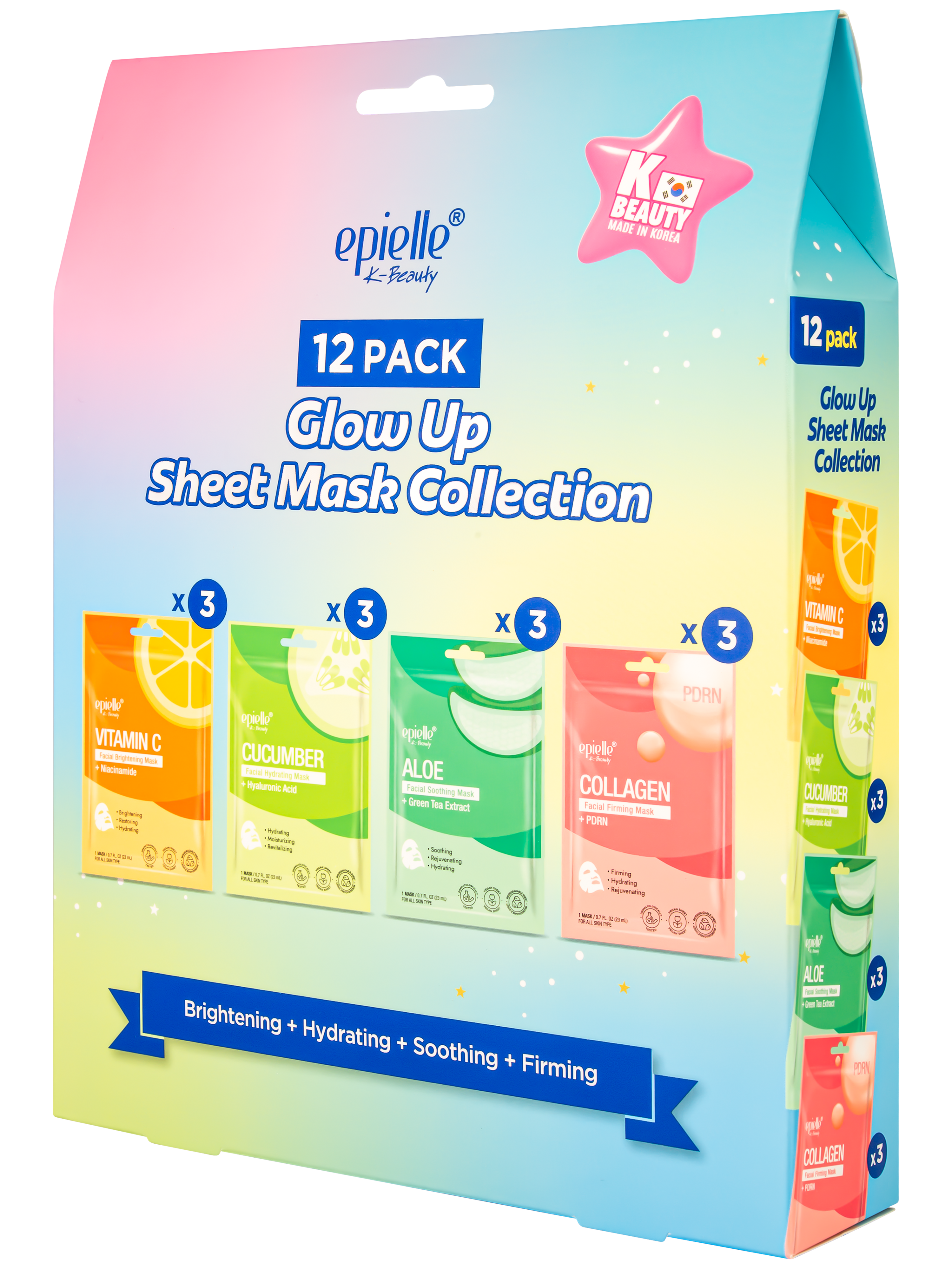 Glow Up Sheet Mask Collection, 12 Pack