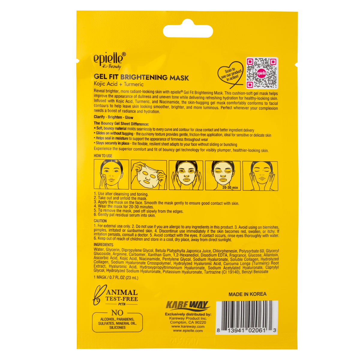 epielle Gel Fit Brightening Mask | Kojic Acid + Turmeric