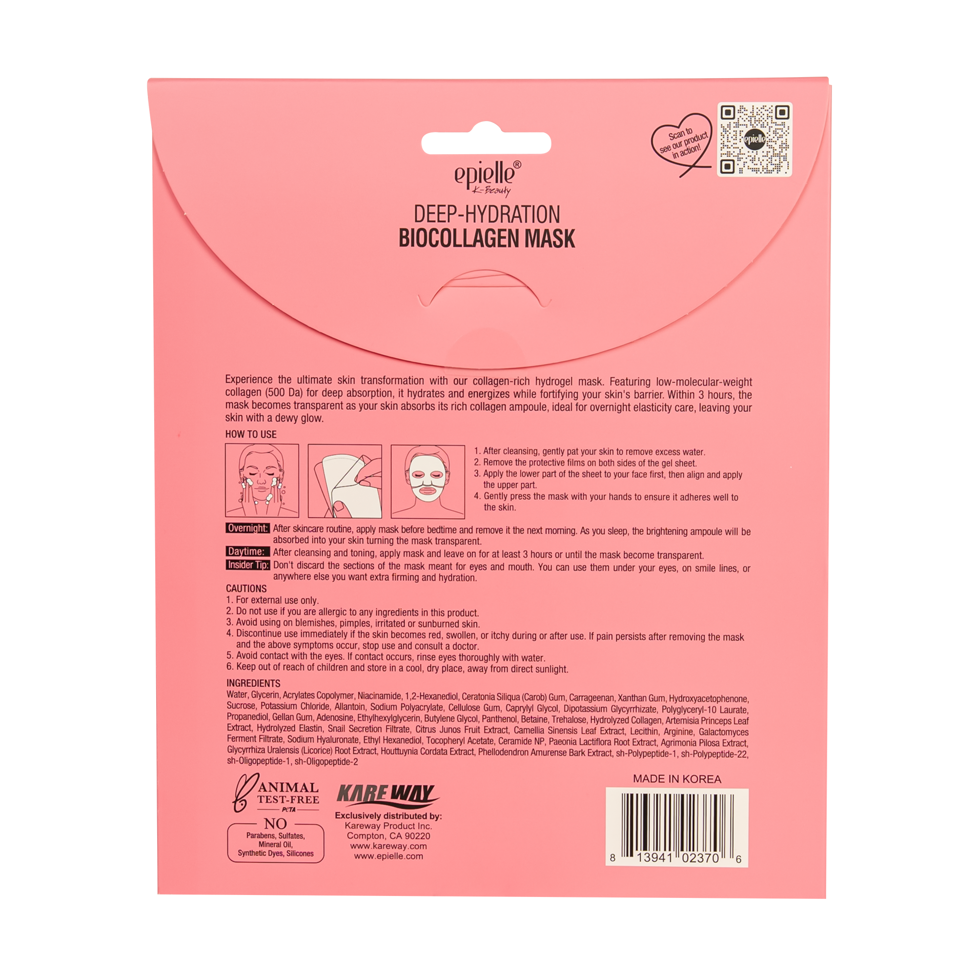 Deep Hydration Biocollagen Mask | Overnight Hydrogel Mask | 3pk