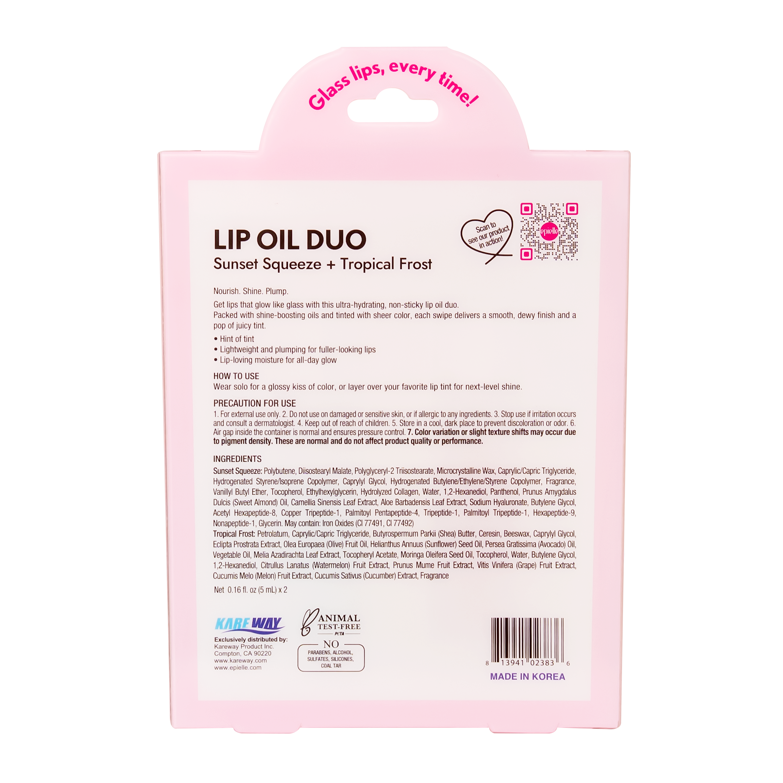 epielle x herg Lip Oil Duo | Sunset Squeeze + Tropical Frost