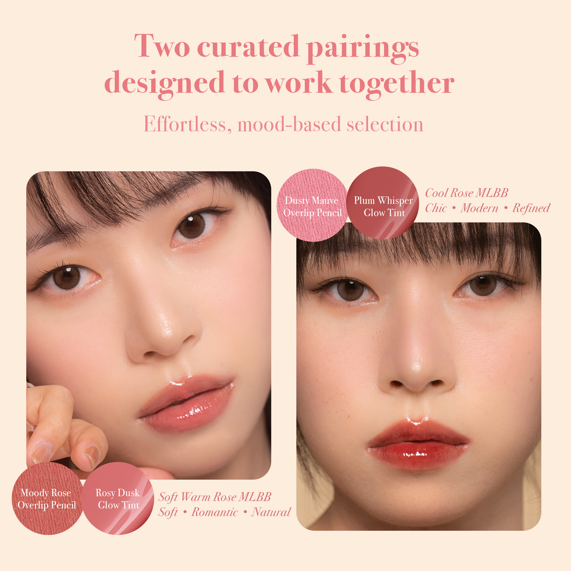 epielle x herg Over Lip Glow Duo | Plum Whisper Tint + Dusty Mauve Pencil