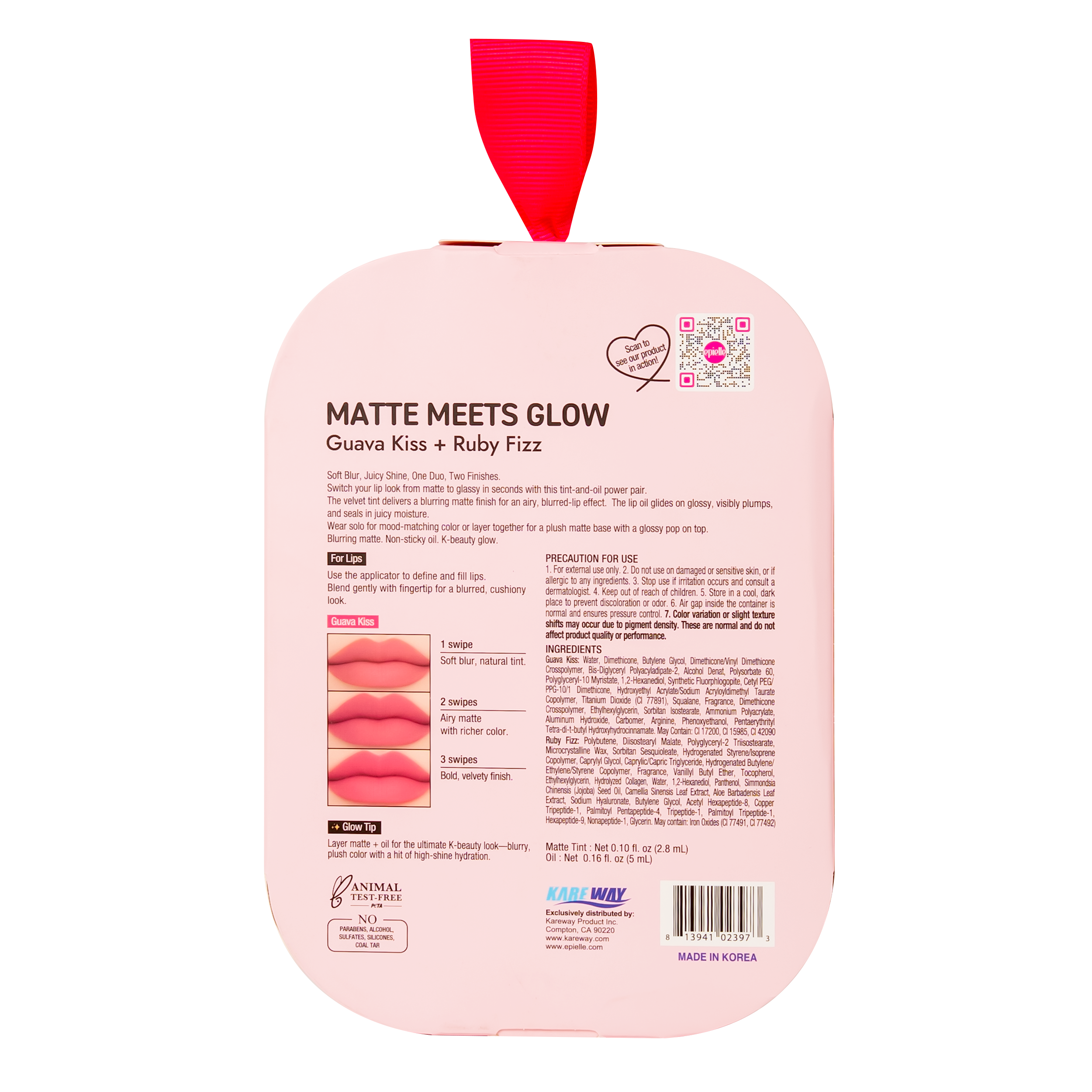epielle x herg Matte Meets Glow | Guava Kiss Tint & Ruby Fizz Oil
