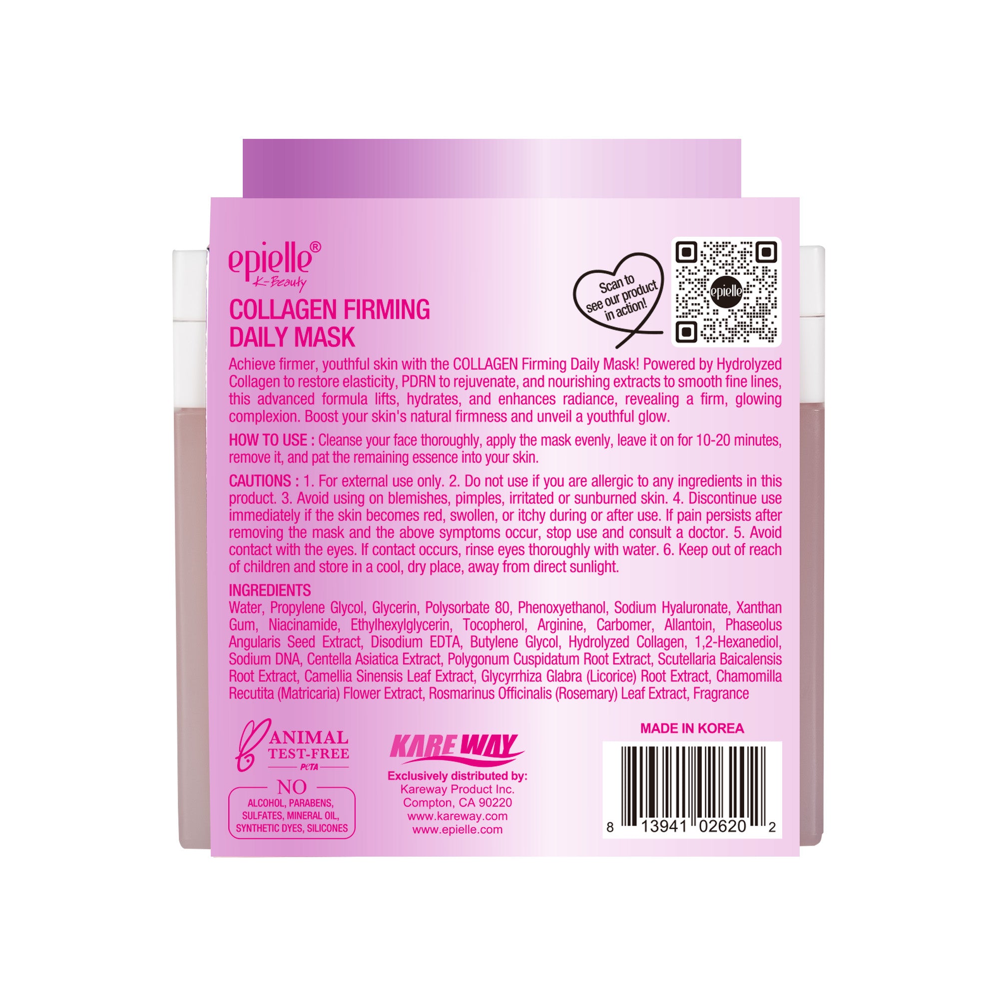 Collagen Face Mask Korean Sheet Mask Anti Aging Hydrating 20 Pack