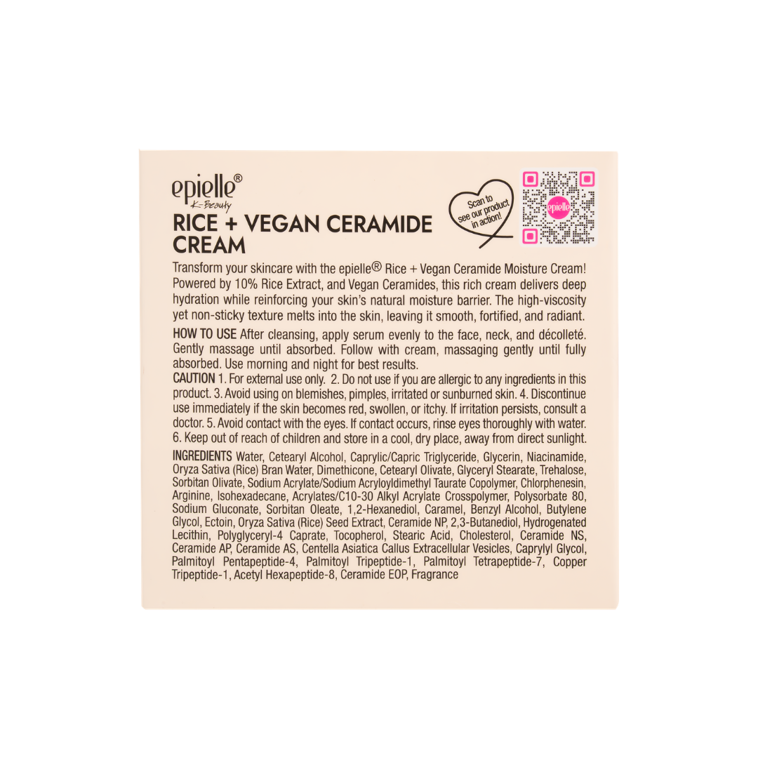 Rice + Vegan Ceramide Cream | 95% Natural Ingredients