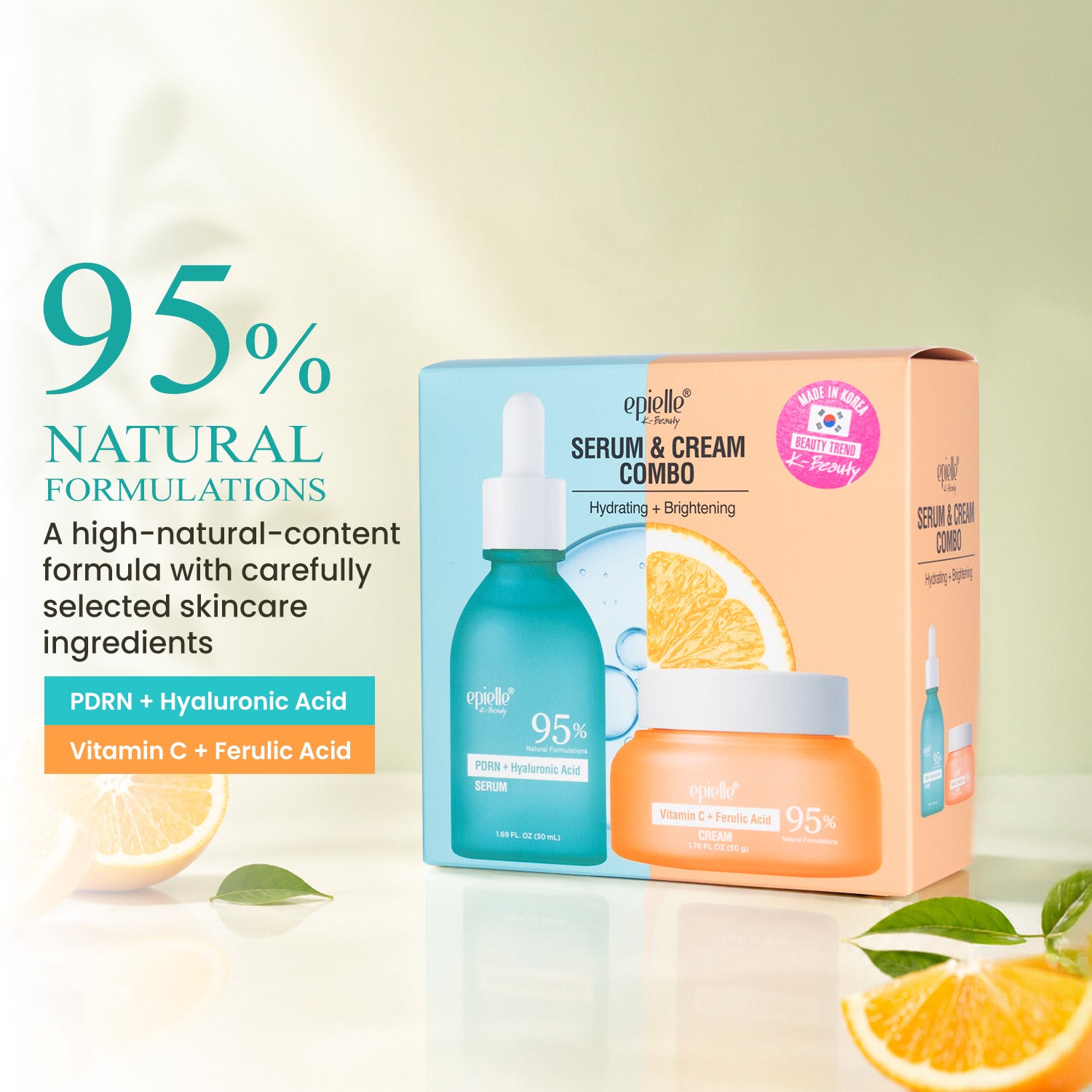 Facial Serum+Cream Combo | PDRN + Vitamin C