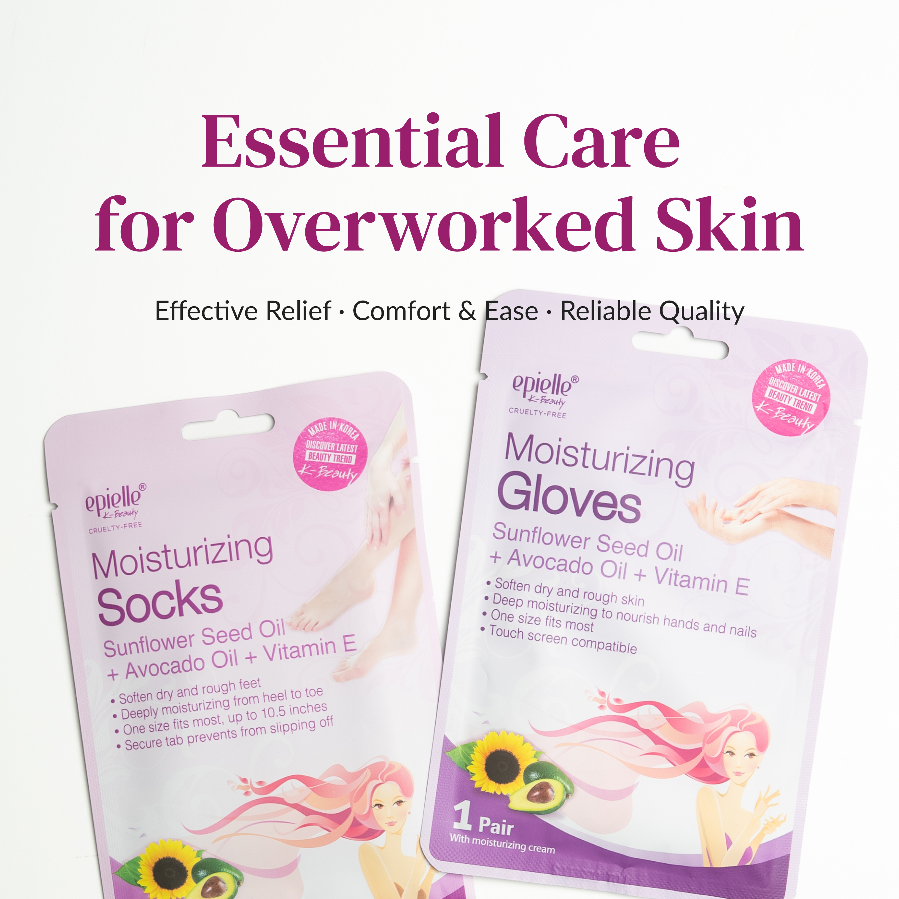 Sunflower, Avocado, & Vitamin E Moisturizing Socks