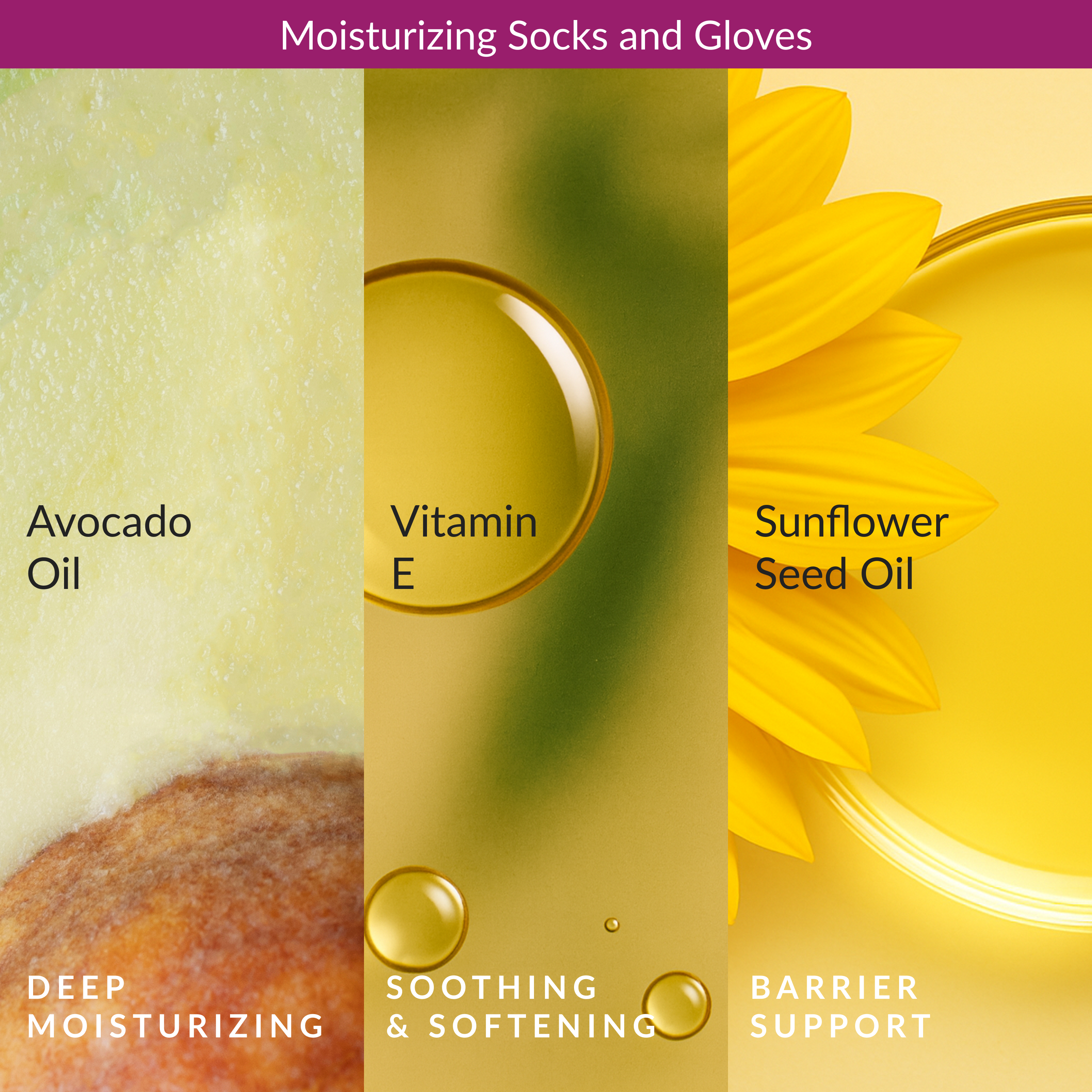 Sunflower, Avocado, & Vitamin E Moisturizing Socks