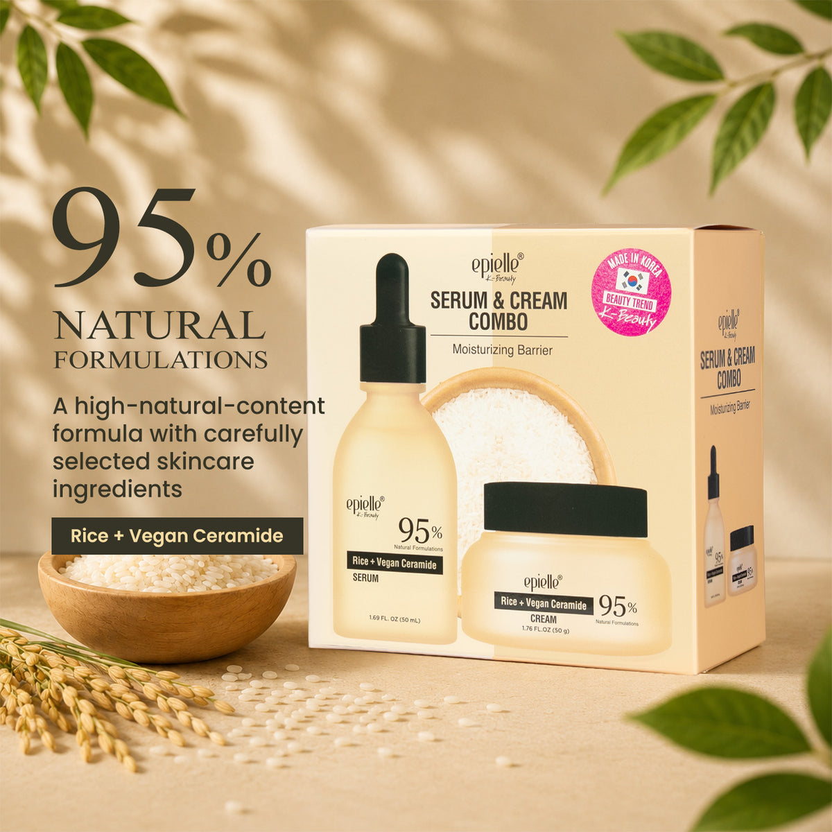 Facial Serum+Cream Combo | Rice