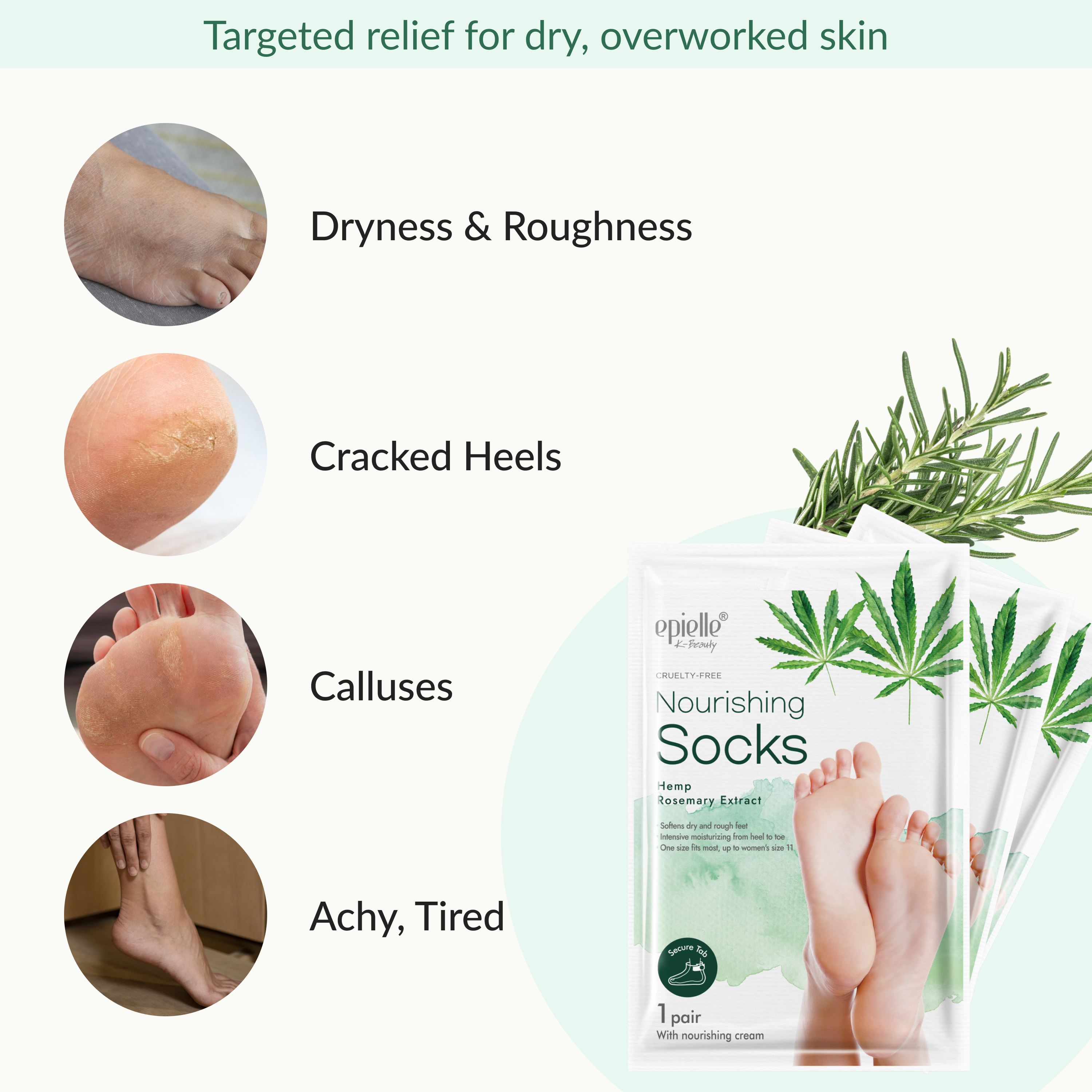 Nourishing Socks Mask | Contains Hemp and Rosemary Extract