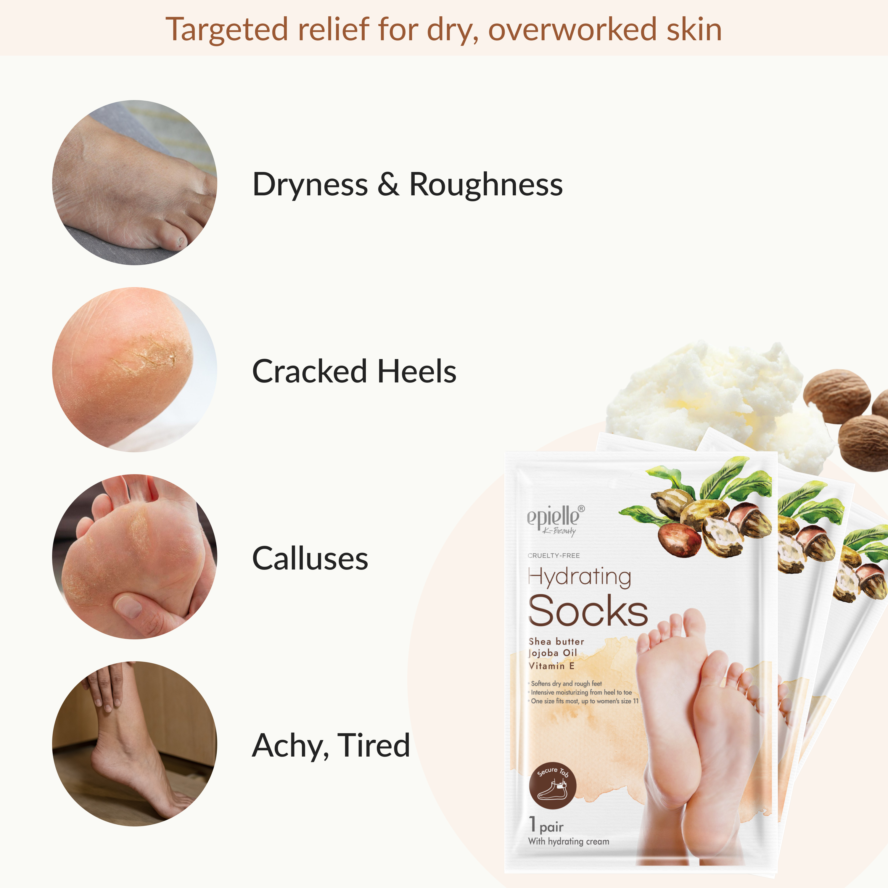 Hydrating Socks Mask | Contains Shea Butter, Jojoba Oil, and Vitamin E