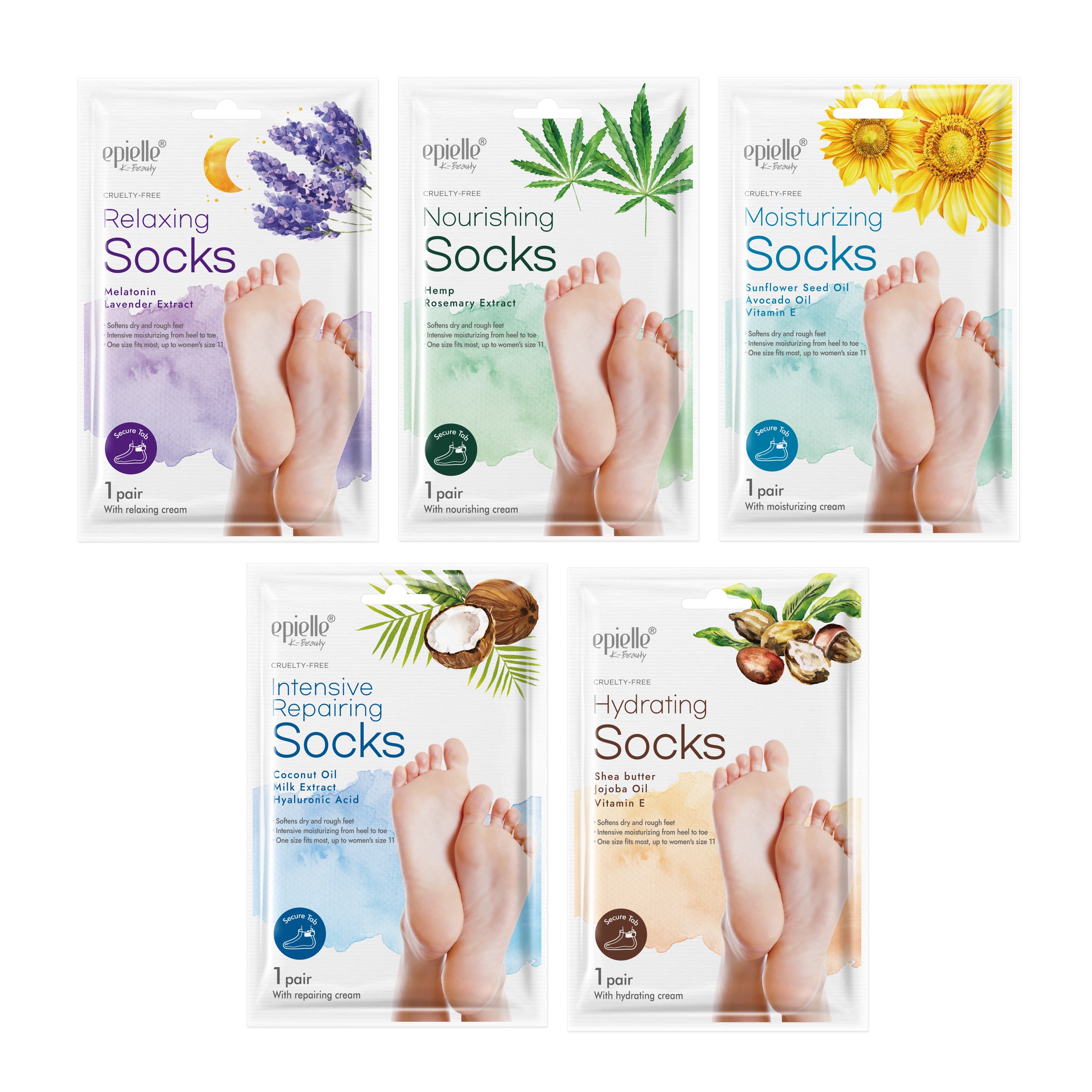 Foot Mask Collection | Contains 5pcs