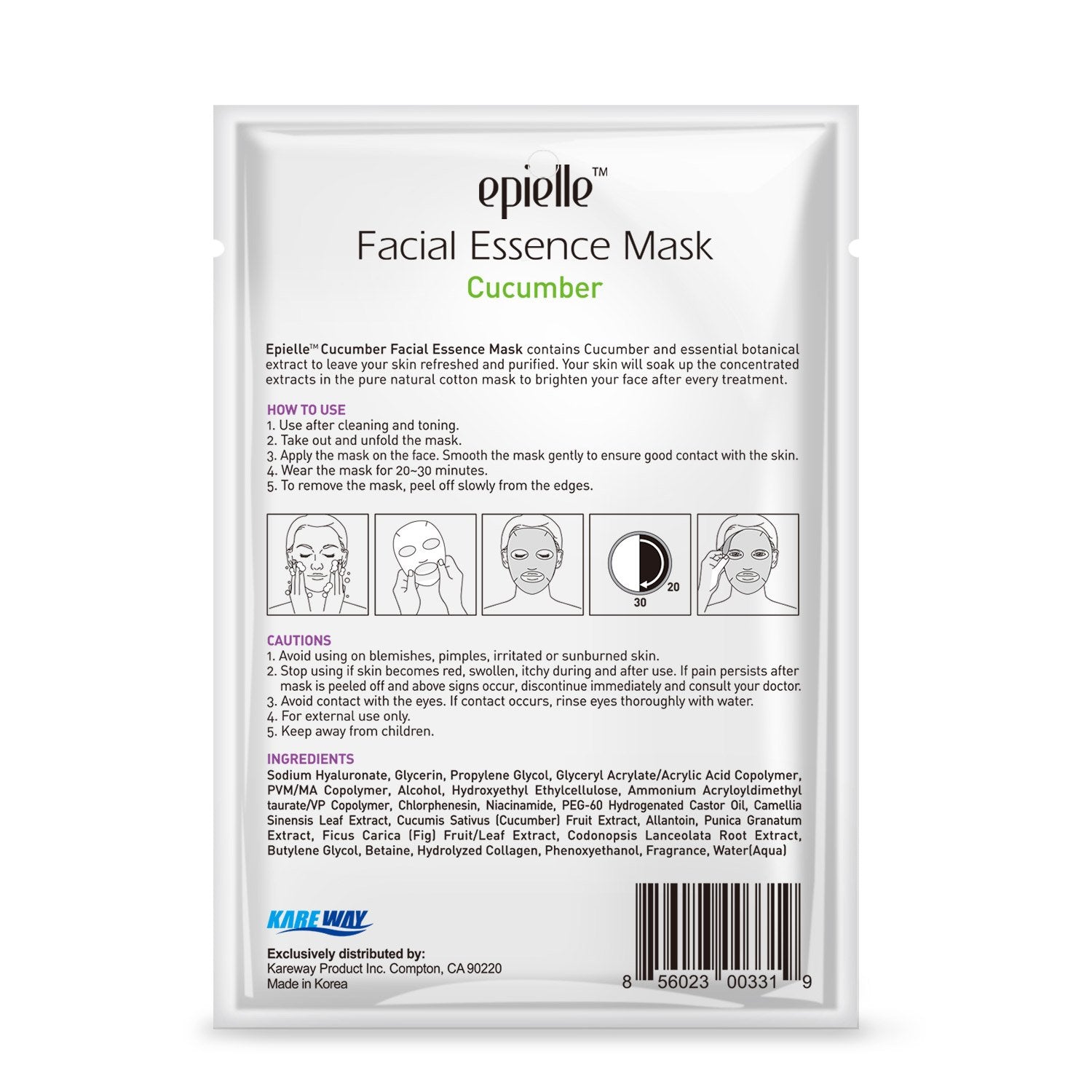 Cucumber Facial Essence Sheet Mask – epielle®