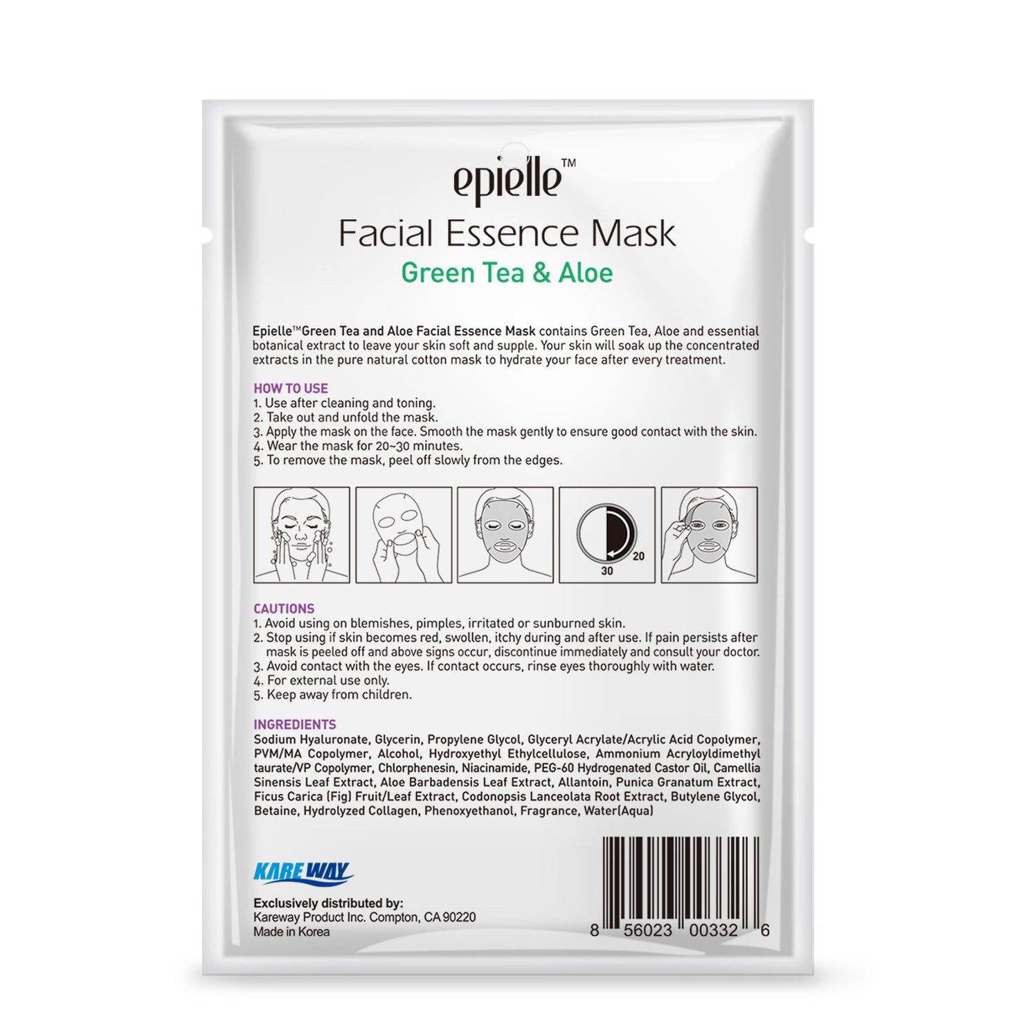 Green Tea & Aloe Facial Essence Mask epielle®