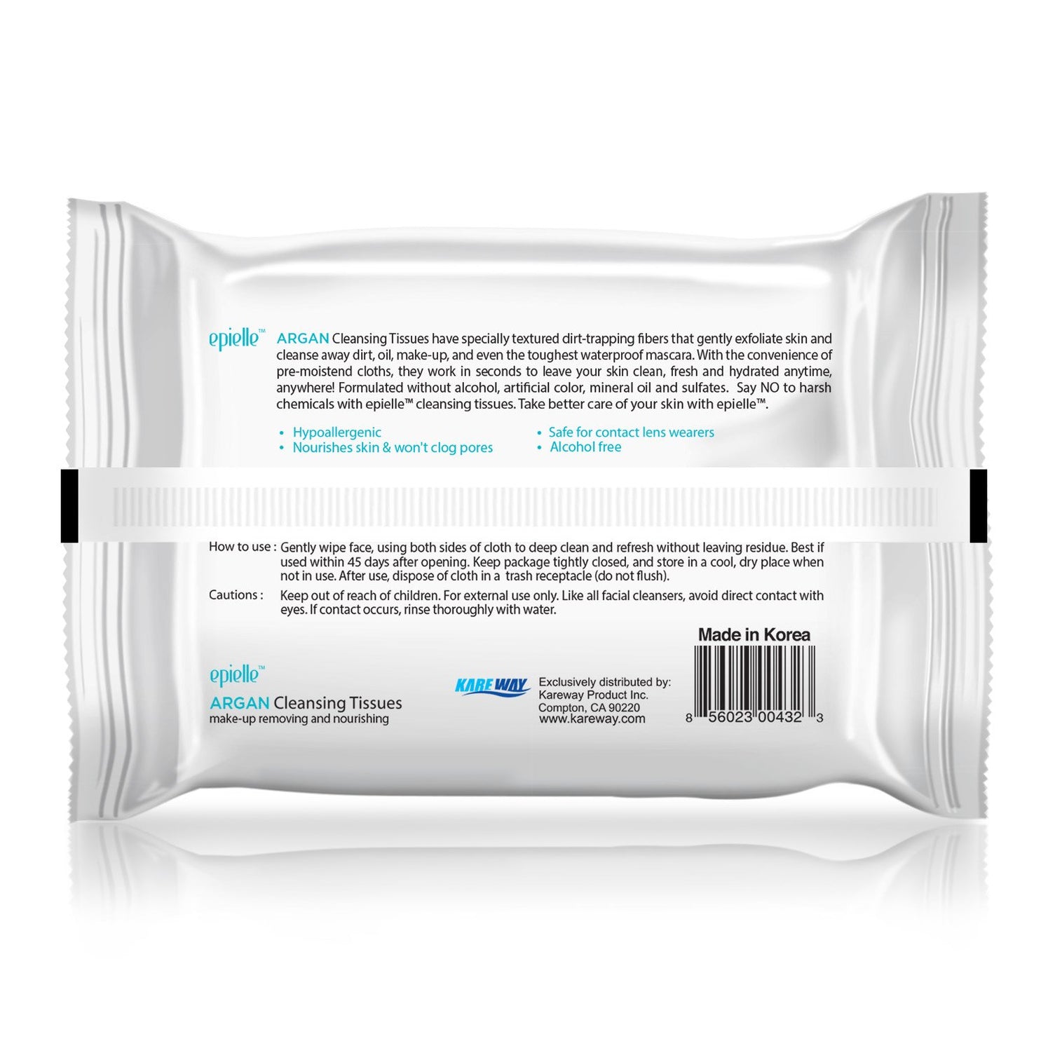 Argan Oil Makeup Removing Cleansing Tissues 30ct epielle®