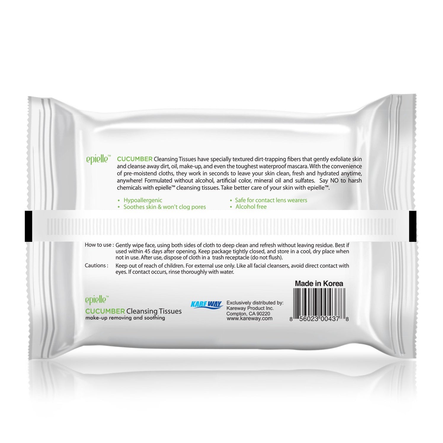 Cucumber Makeup Removing Cleansing Tissues 30ct epielle®