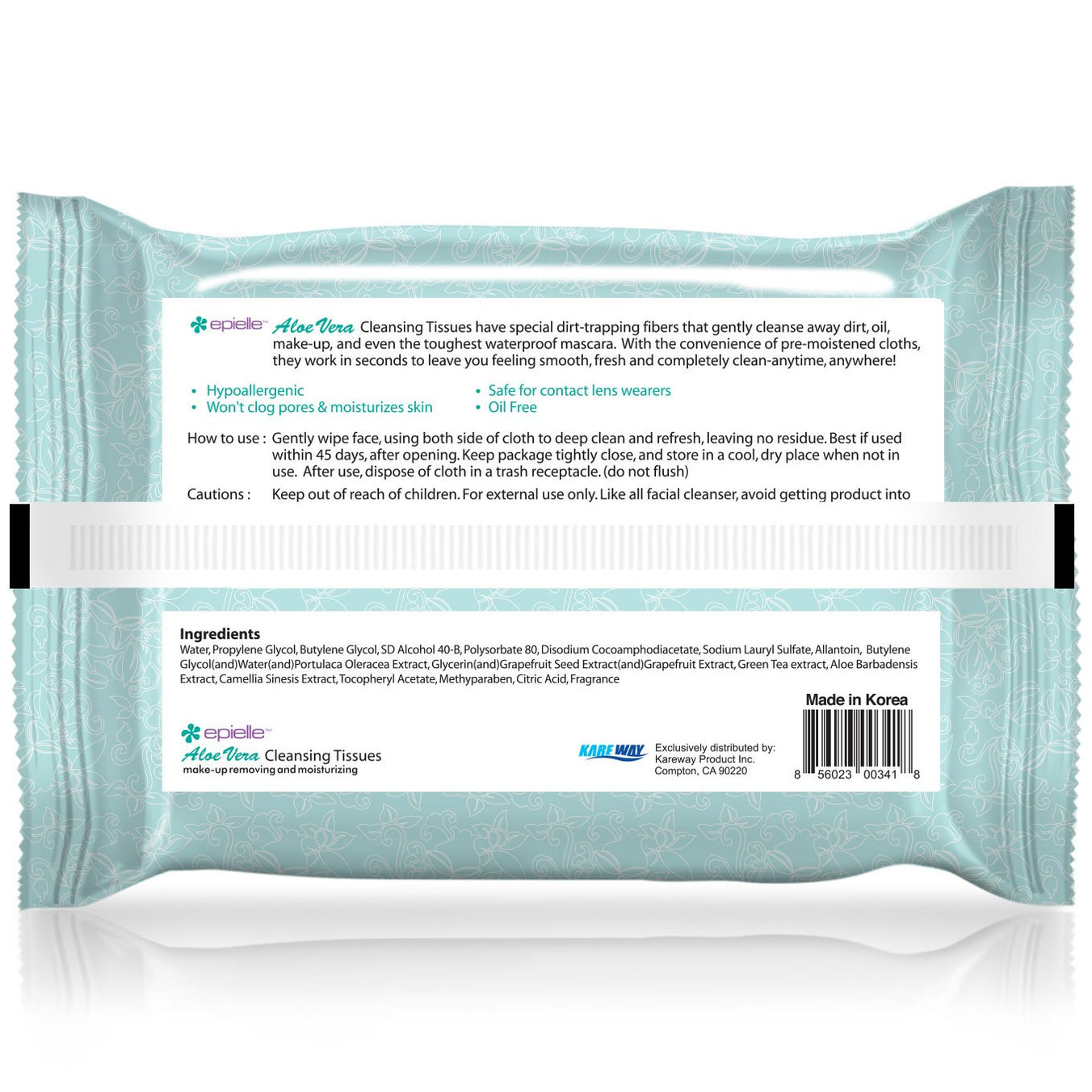 Aloe Vera Facial Cleansing Tissues 30ct epielle®