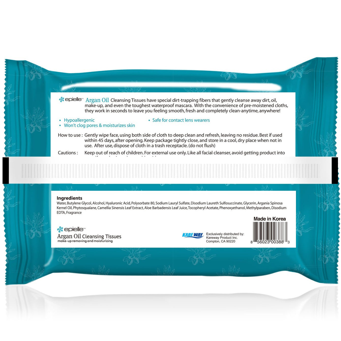 Argan Oil Facial Cleansing Tissues 30ct epielle®