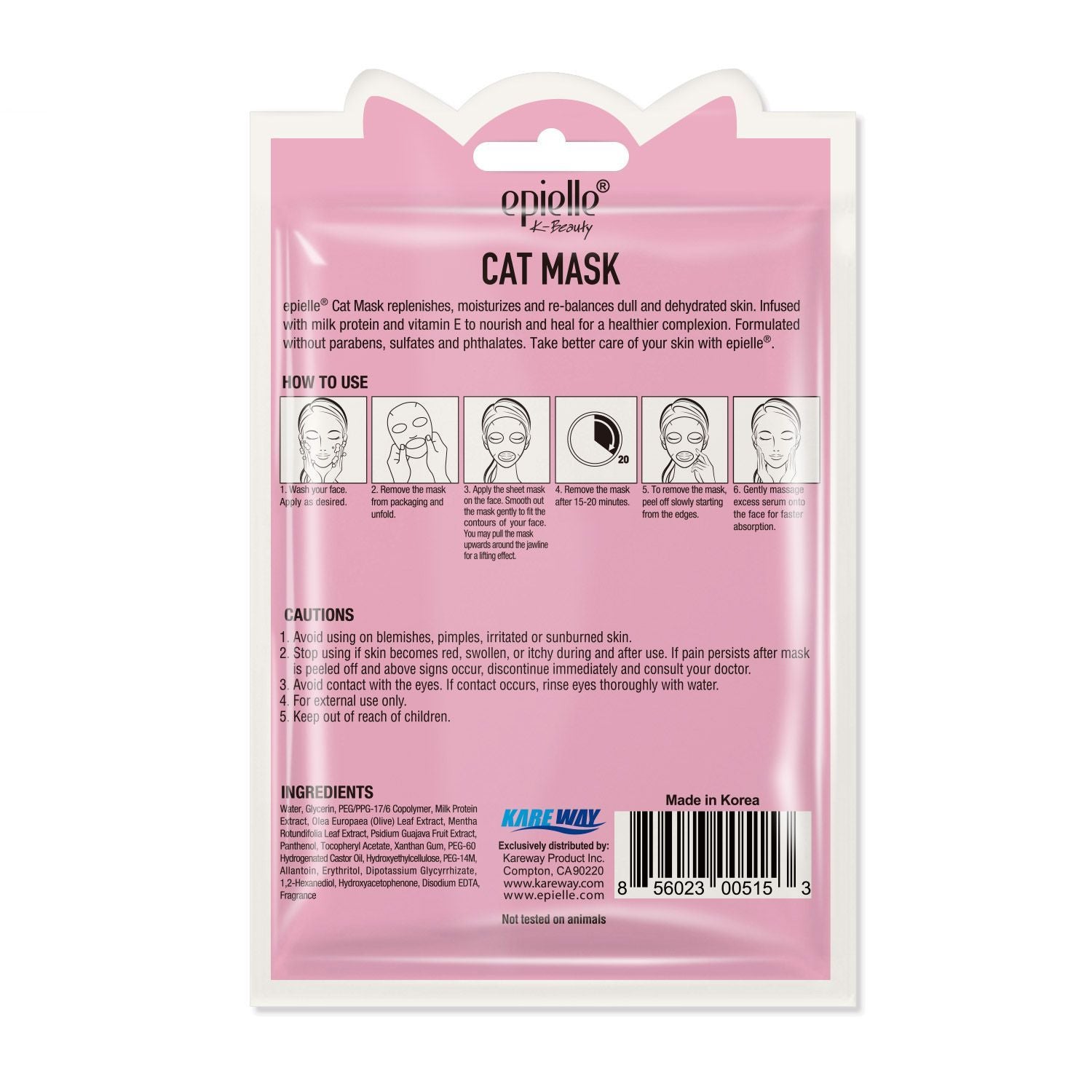 epielle Cat Animal Face Mask