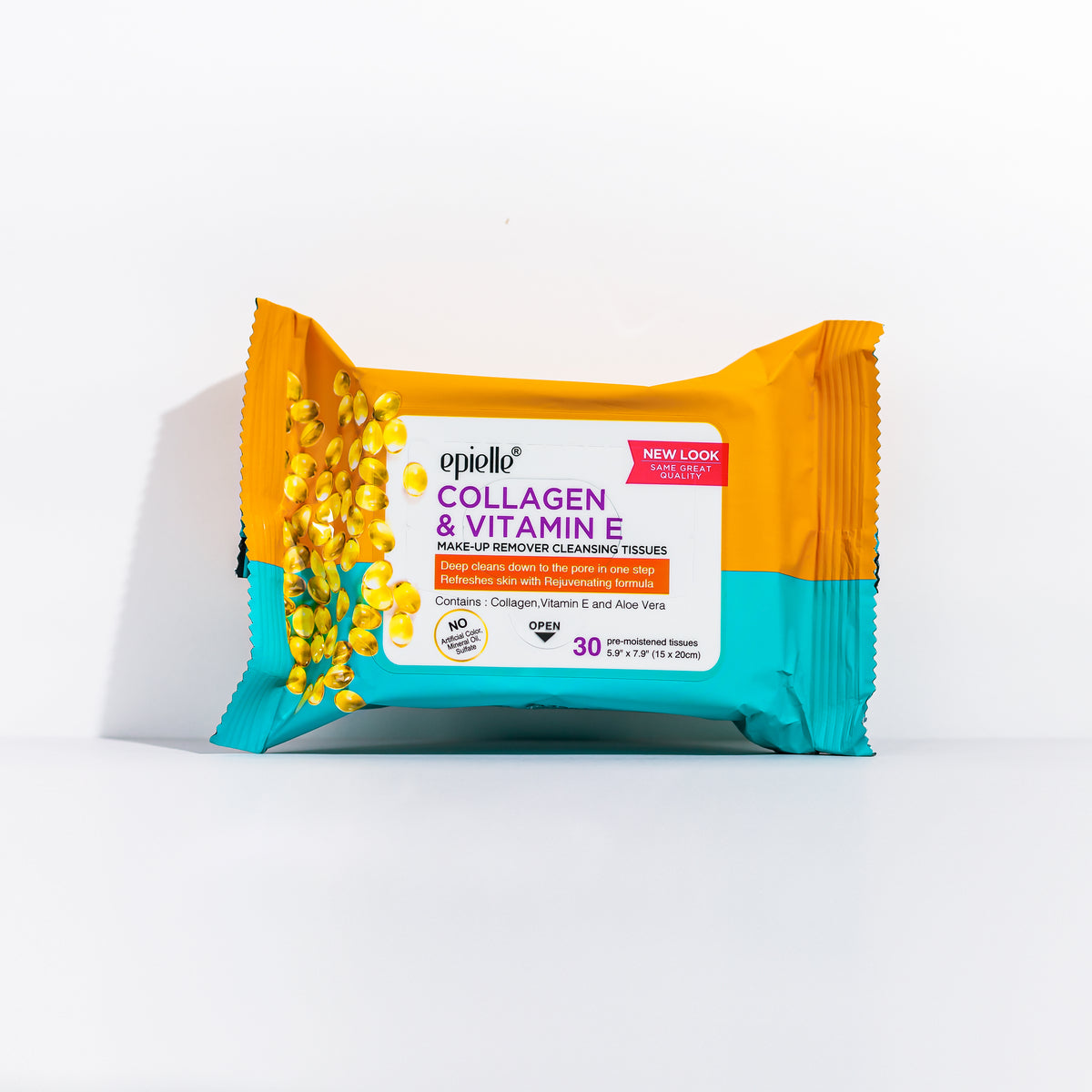 Collagen & Vitamin E Makeup Removing Cleansing Tissues 30ct epielle®