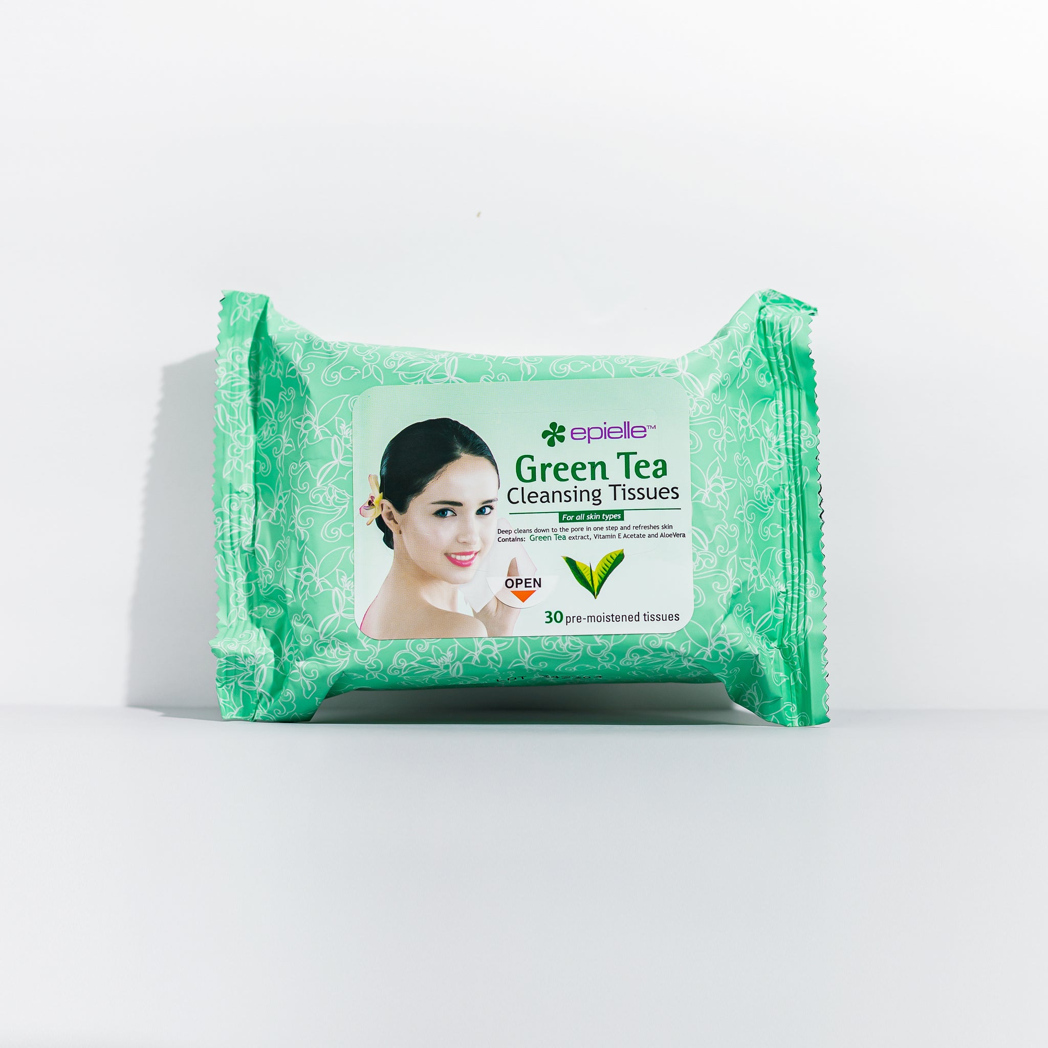 Green Tea Facial Cleansing Tissues 30ct epielle®