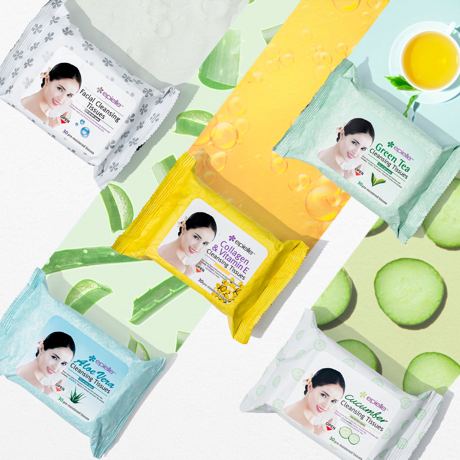 Cucumber Facial Cleansing Tissues 30ct epielle®