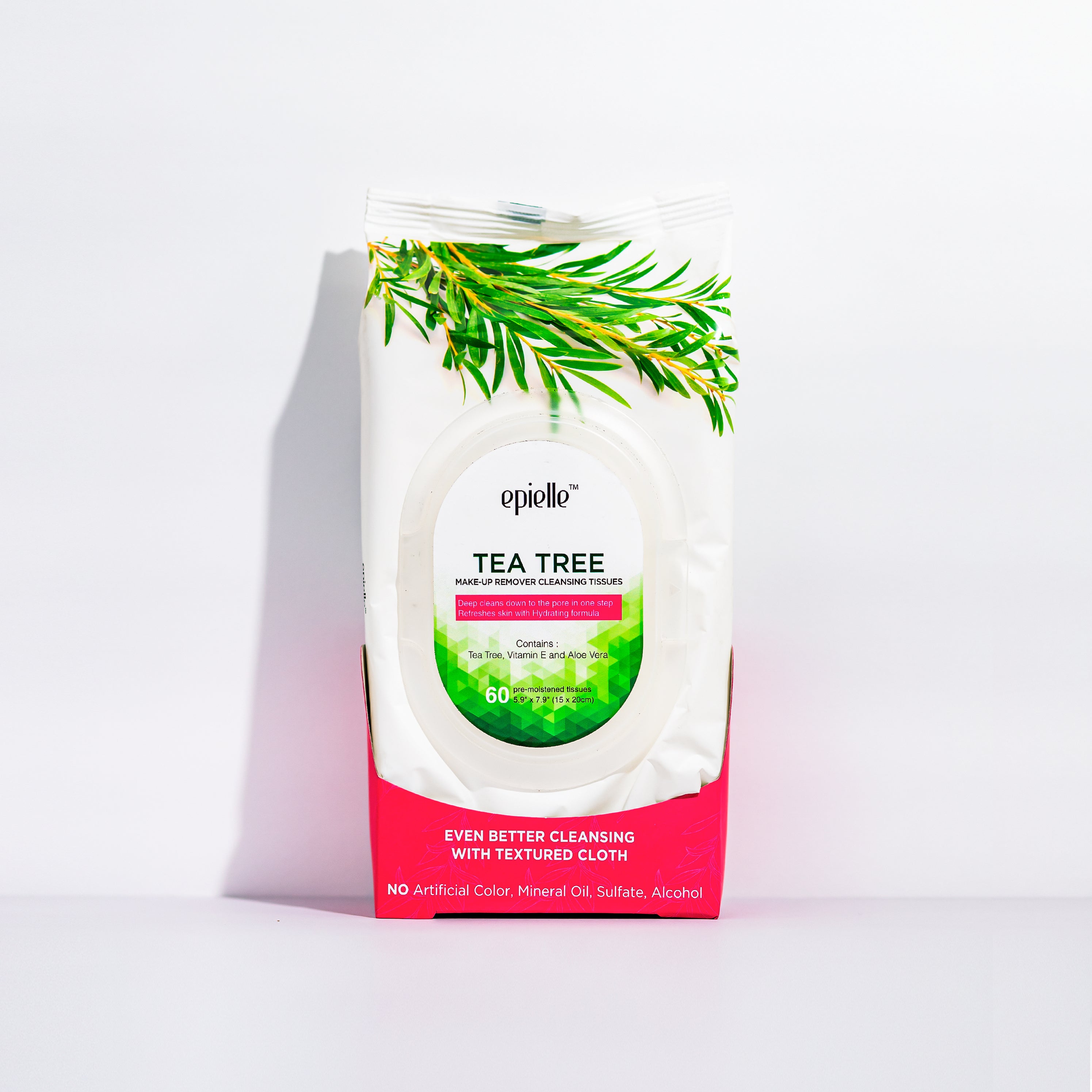 Tea Tree MakeUp Remover Cleansing Tissues 60ct epielle®
