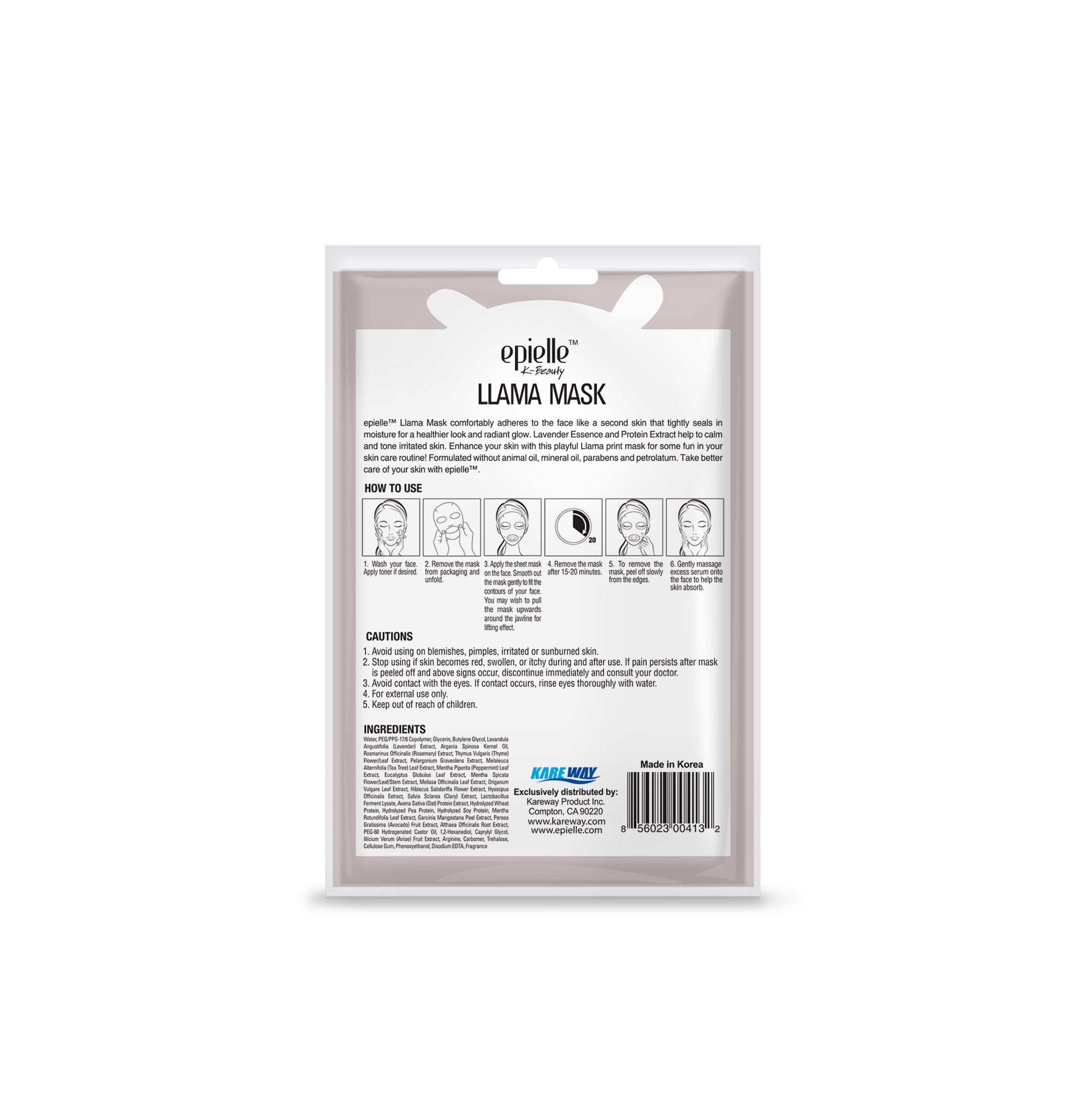 Llama Animal Sheet Mask | Calming + Toning
